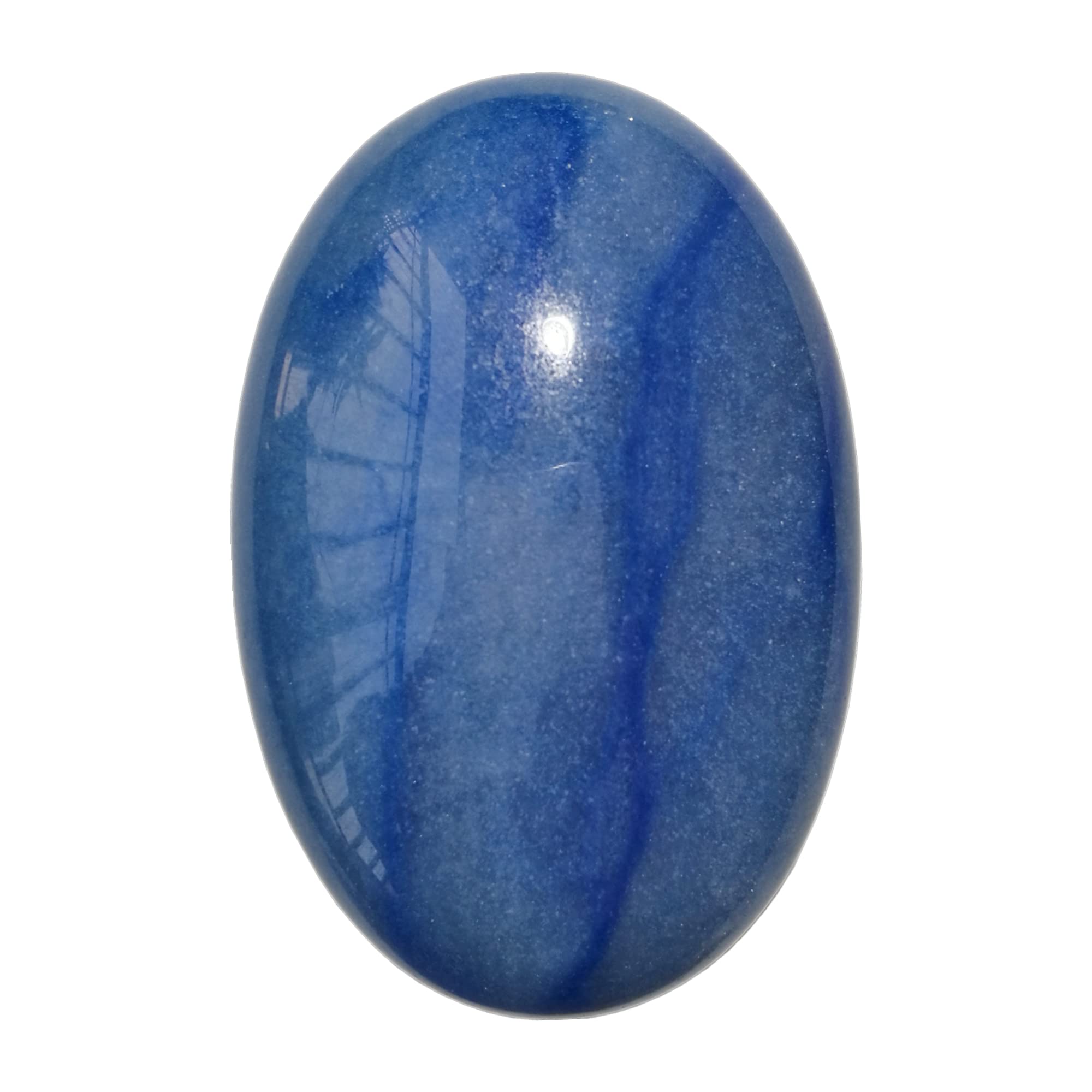 Bacatgem pierre aventurine bleue ovale, idéale pour relaxation et méditation.