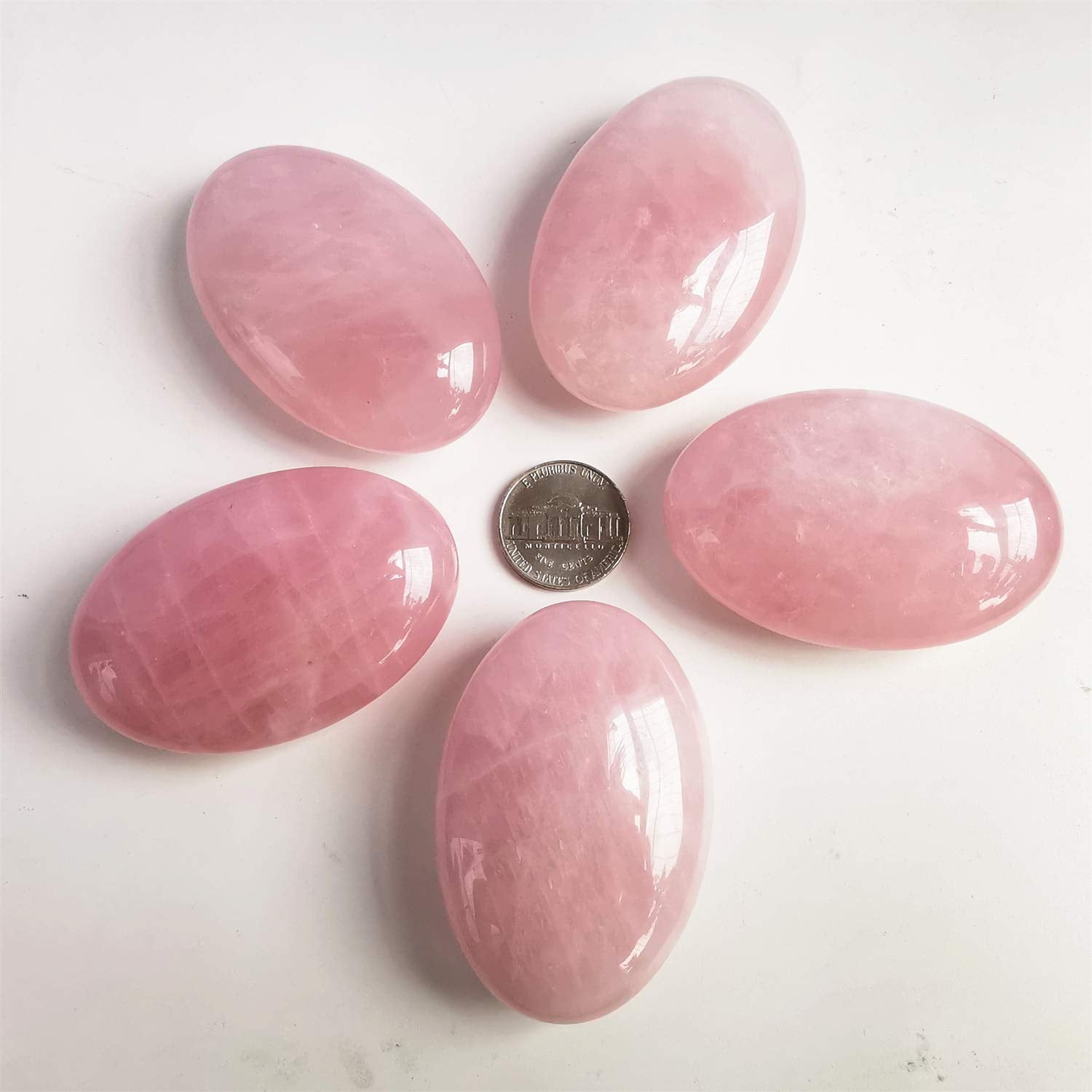 Bacatgem quartz rose pierre ovale, harmonie et énergie pour pratiques quotidiennes