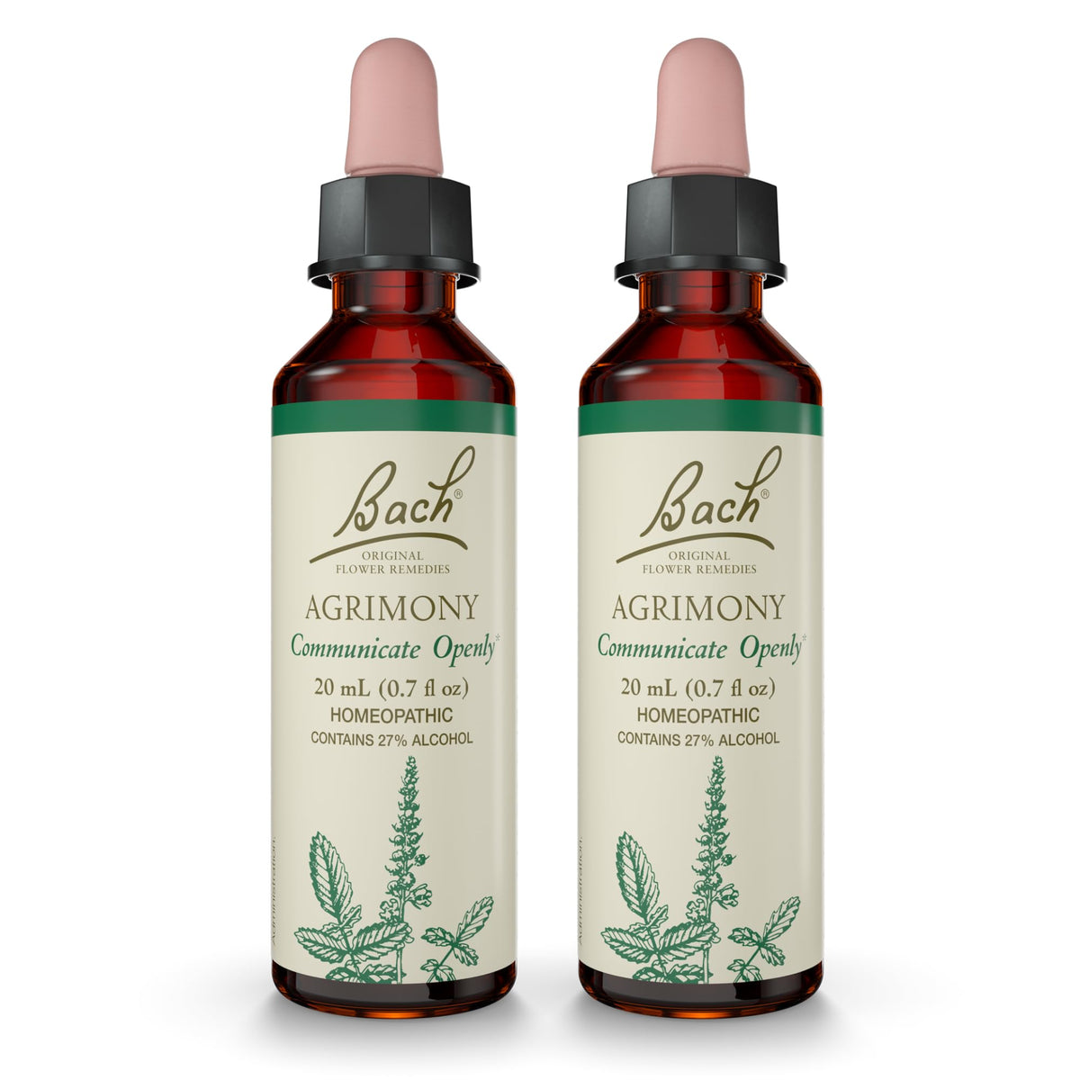 Essences florales Bach Agrimonie, flacon 20 ml prêt à l'emploi pour exprimer ses sentiments.