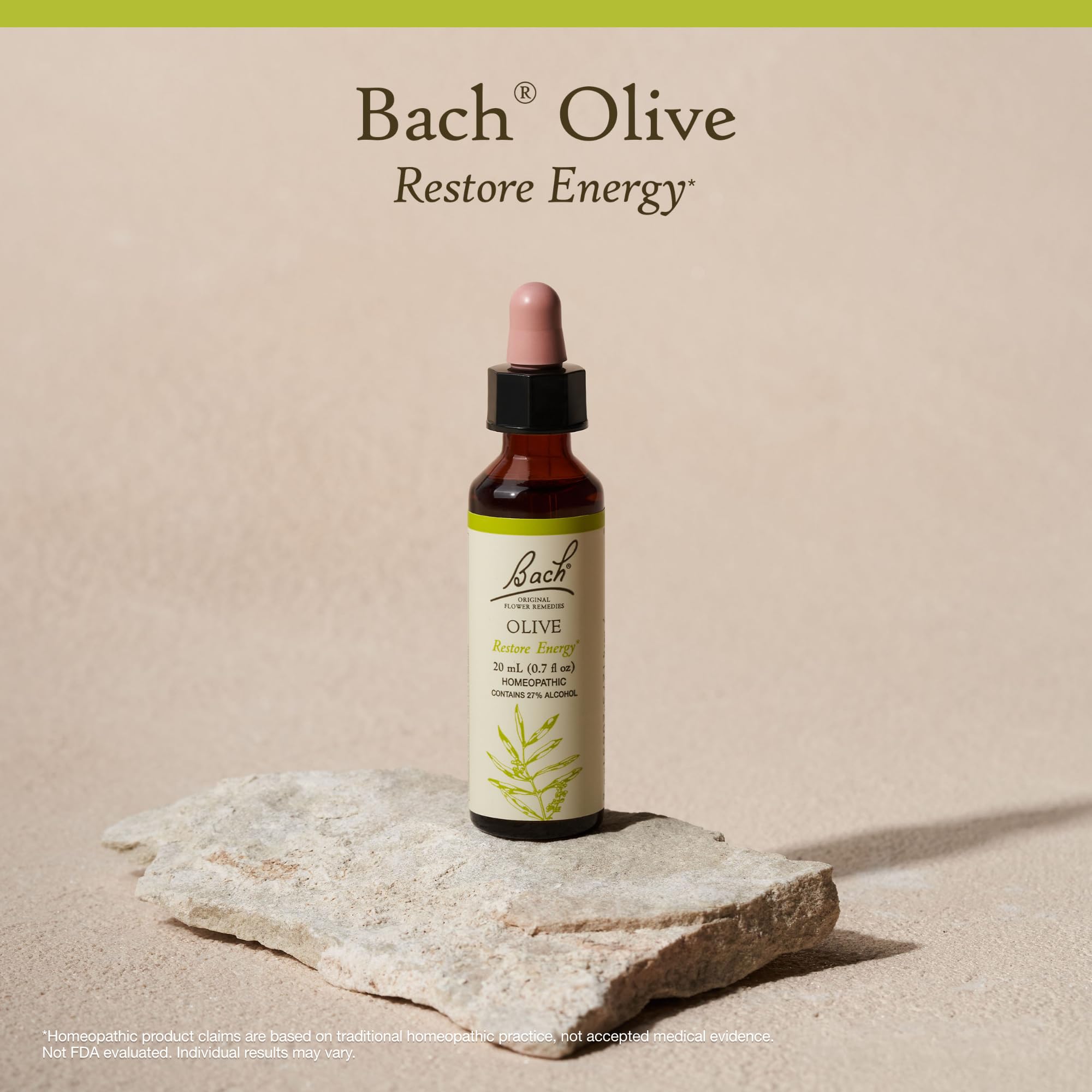 Bach Fleurs Olive, essences florales naturelles sans additifs artificiels.