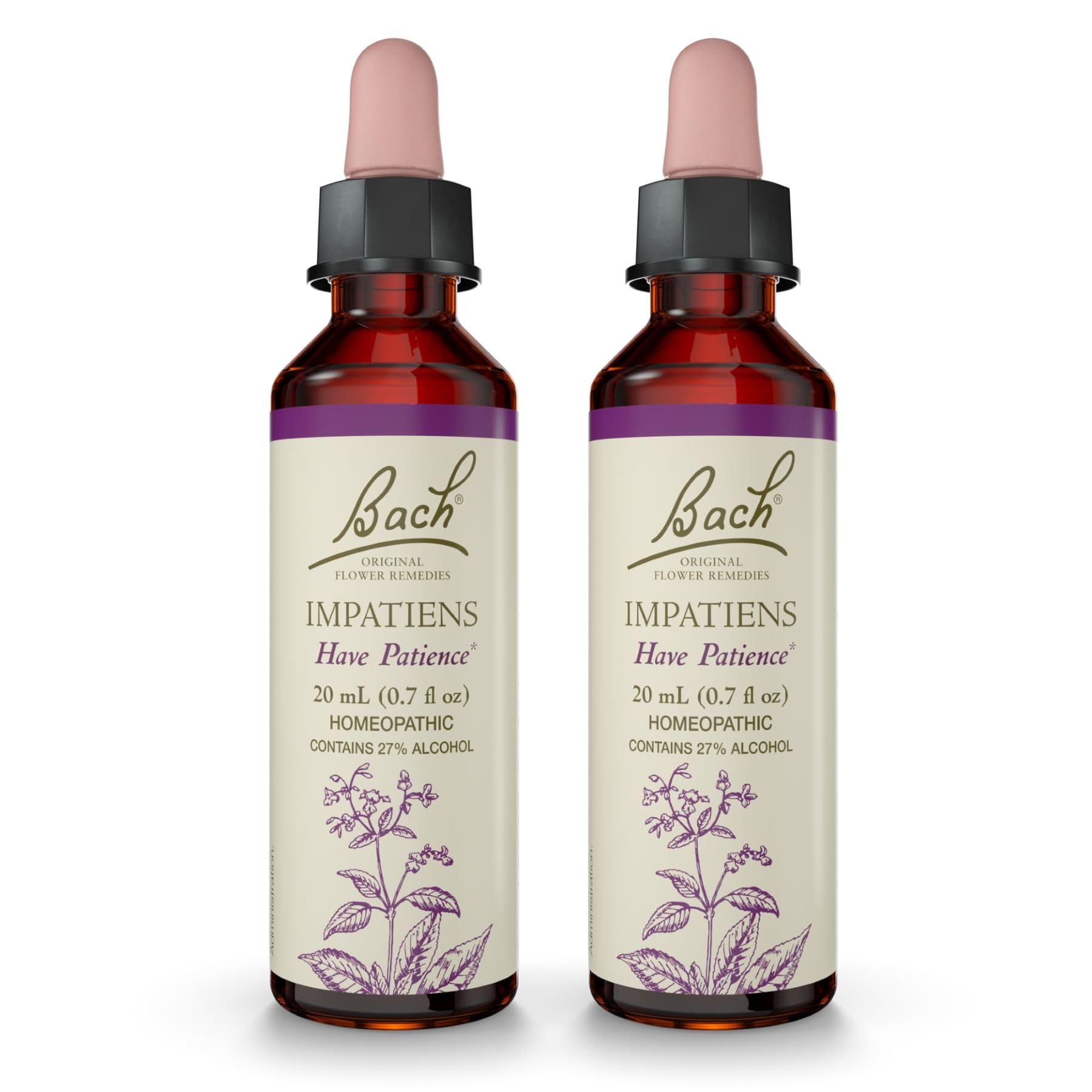 Impatiens Bach Fleurs: flacon gouttes 20 ml pratique pour l'impatience