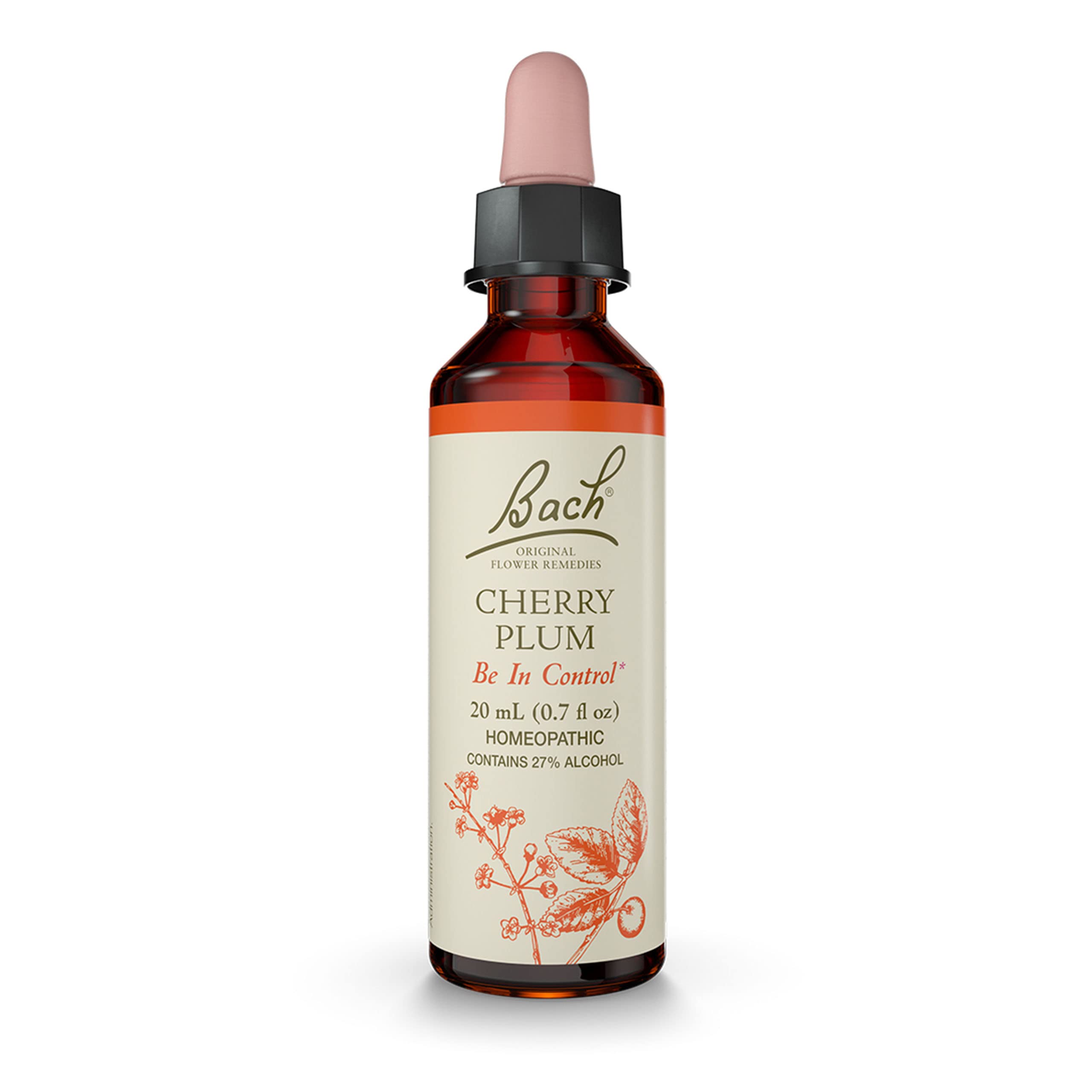 Bach Cerise-Prune – flacon sur fond neutre pour retrouver calme et clarté.