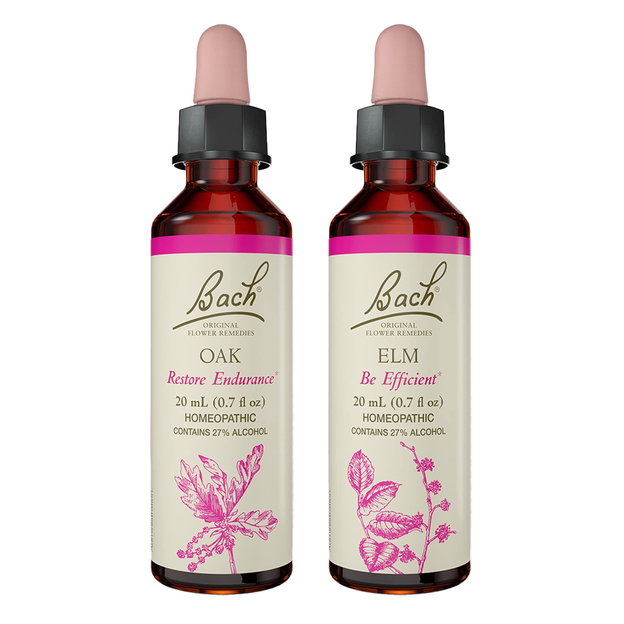 Bach Original Flower Remedies Elm 2-pack: soutien à la confiance et à l'efficacité quotidienne.