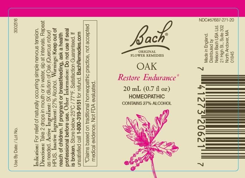 Bach Original Flower Remedies Oak 2-pack: soutien à la vitalité et à la résistance.