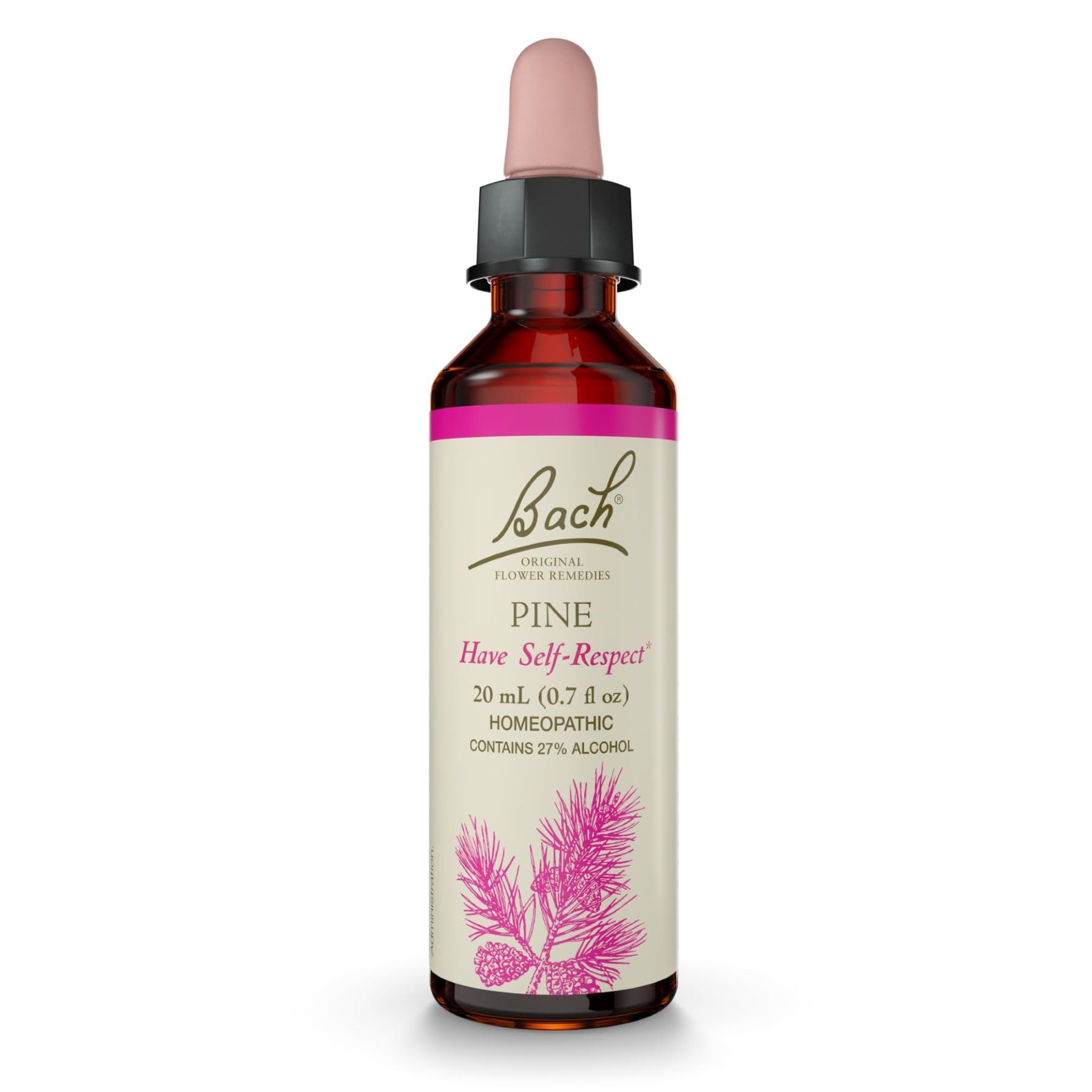 Bach Pine – bouteille d’élixir floral Pine pour l’équilibre émotionnel.