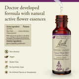 Gouttes Water Violet de Bach dans le flacon compte-gouttes, usage doux.