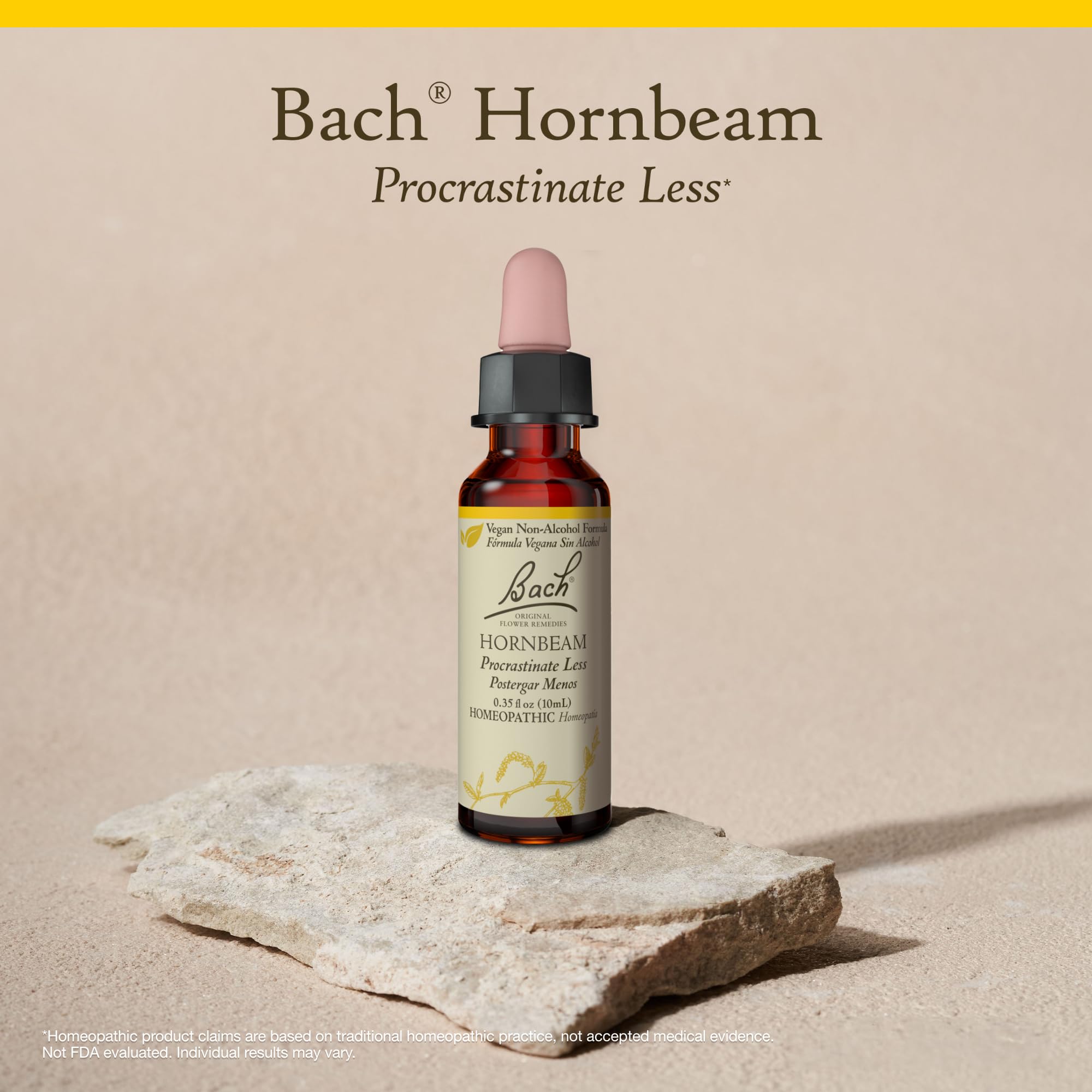 Ingrédients naturels et sans alcool de Hornbeam Bach version végane