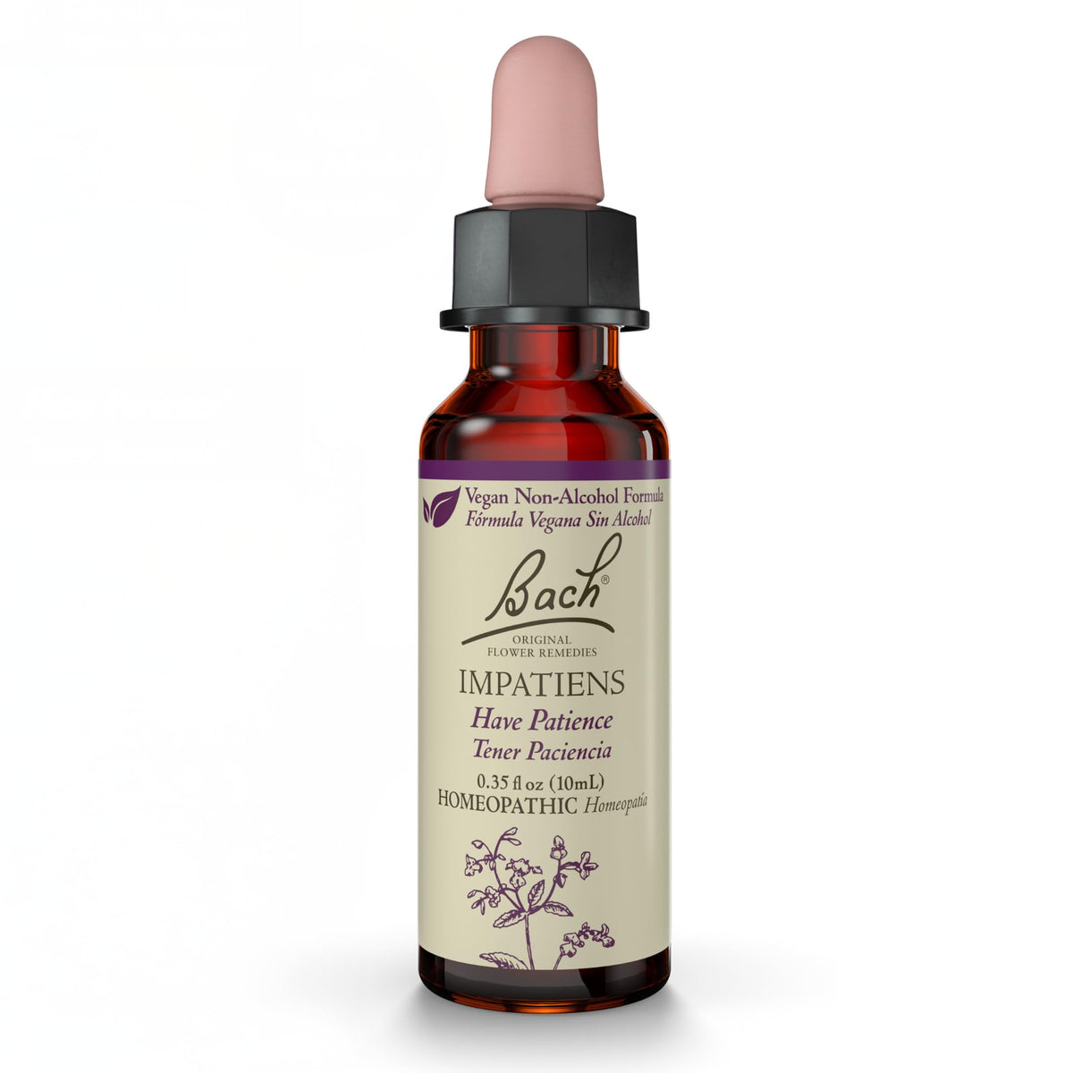 Bach Impatiens bouteille 10 ml, soutien potentiel à la patience dans les situations pressantes.