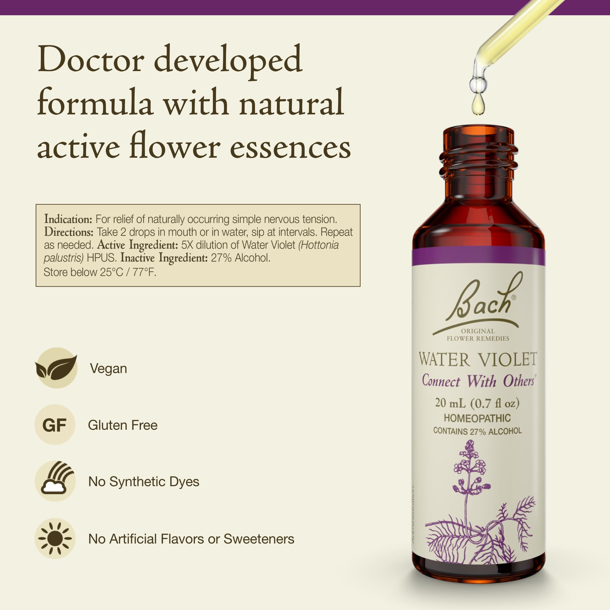Water Violet, remède floral naturel pour l'équilibre émotionnel quotidien.