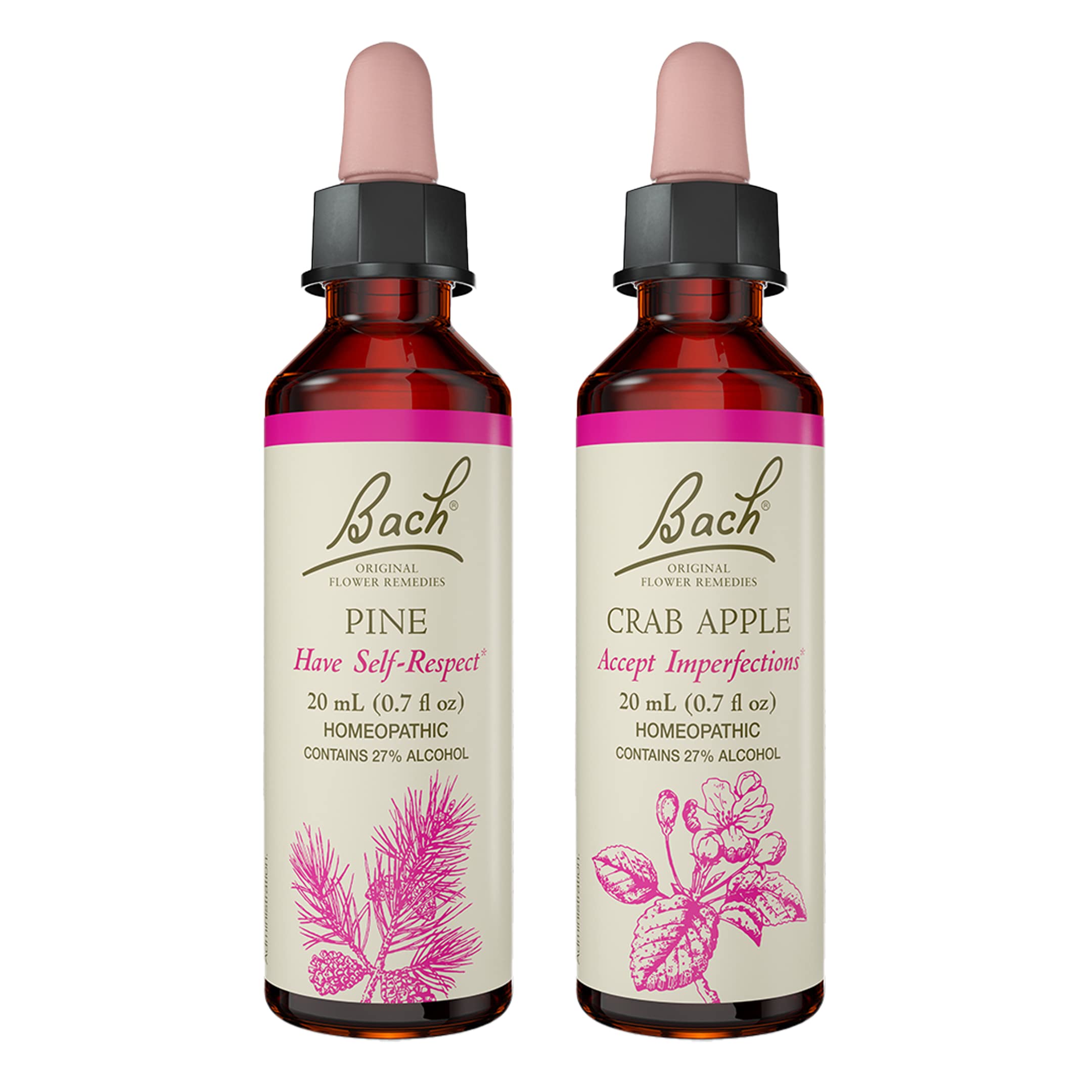Remèdes Bach: bouteille Pomme d Api; aide potentielle à accepter les imperfections.