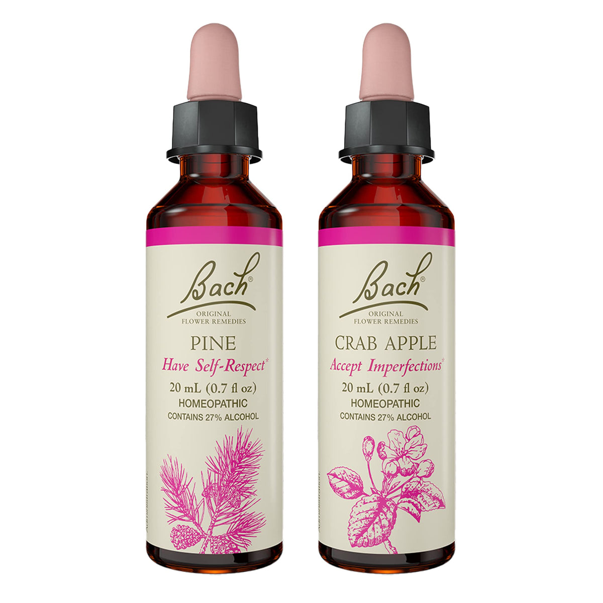 Remèdes Bach: bouteille Pomme d Api; aide potentielle à accepter les imperfections.