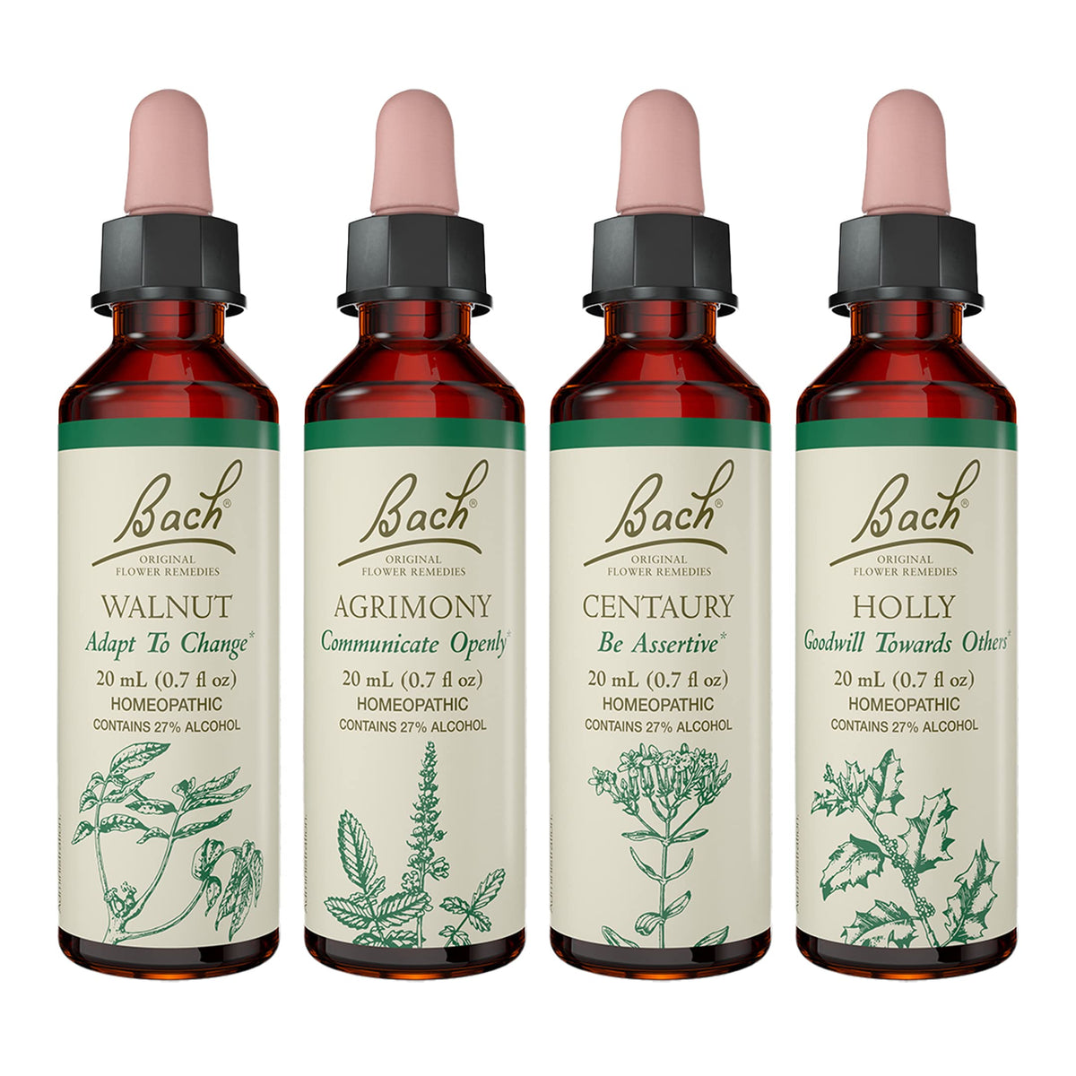 Bach Remèdes Fleurs Originales Houx – goutte pour équilibre émotionnel potentiel.
