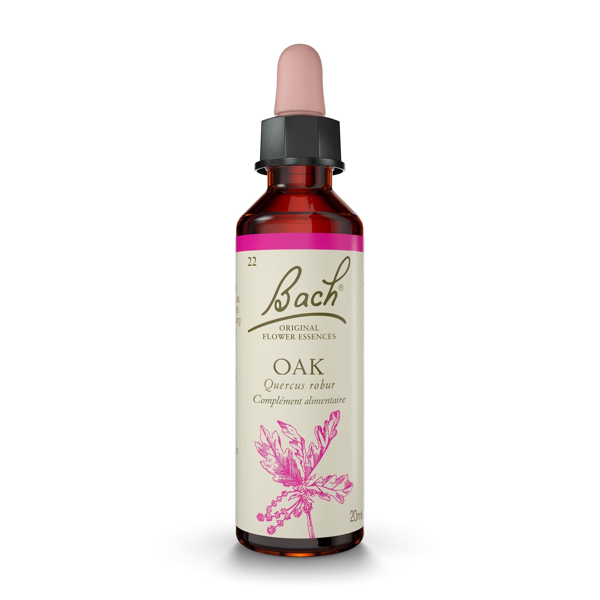 Bach Remèdes Fleurs Originales Chêne – bouteille pratique pour l’endurance émotionnelle.