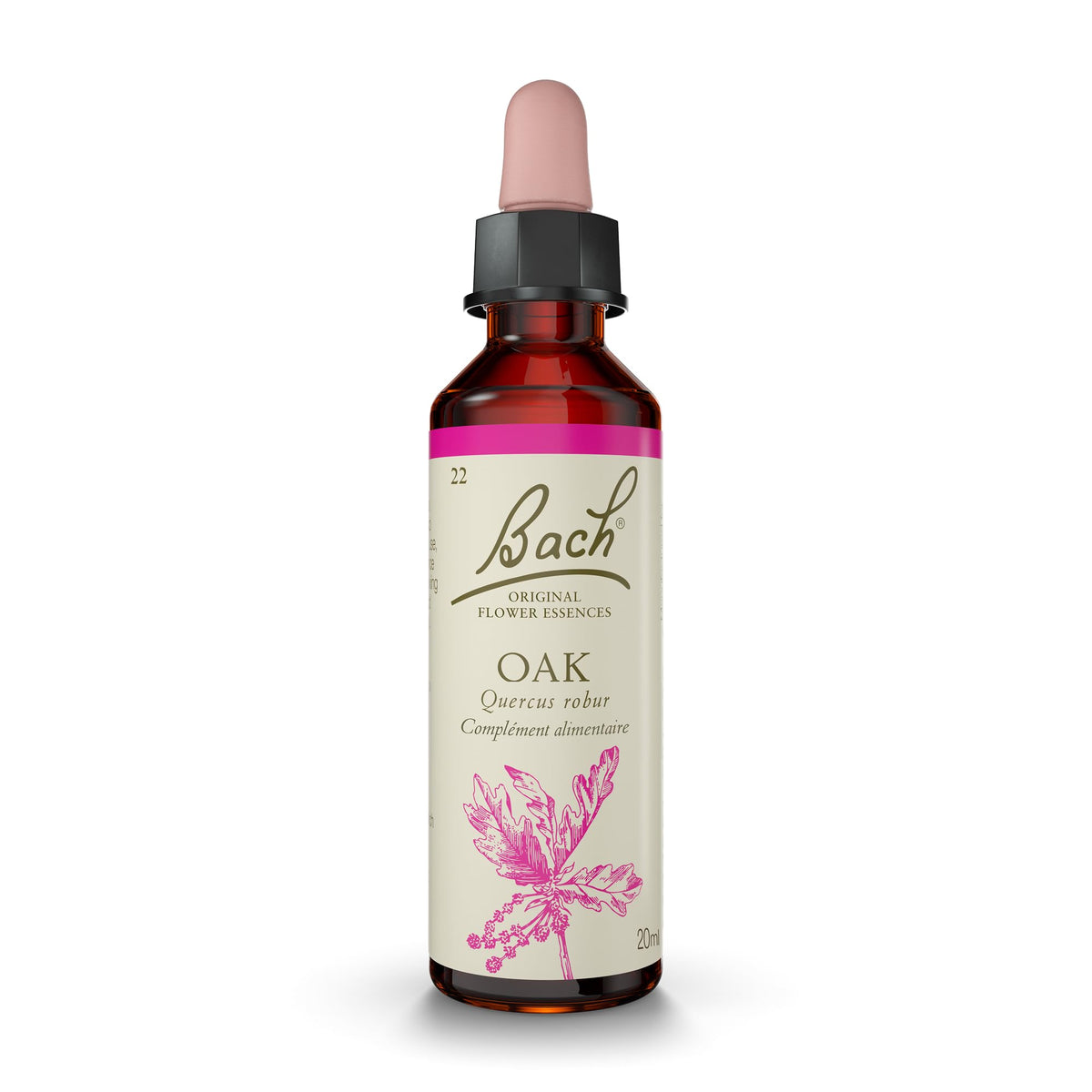 Bach Remèdes Fleurs Originales Chêne – bouteille pratique pour l’endurance émotionnelle.