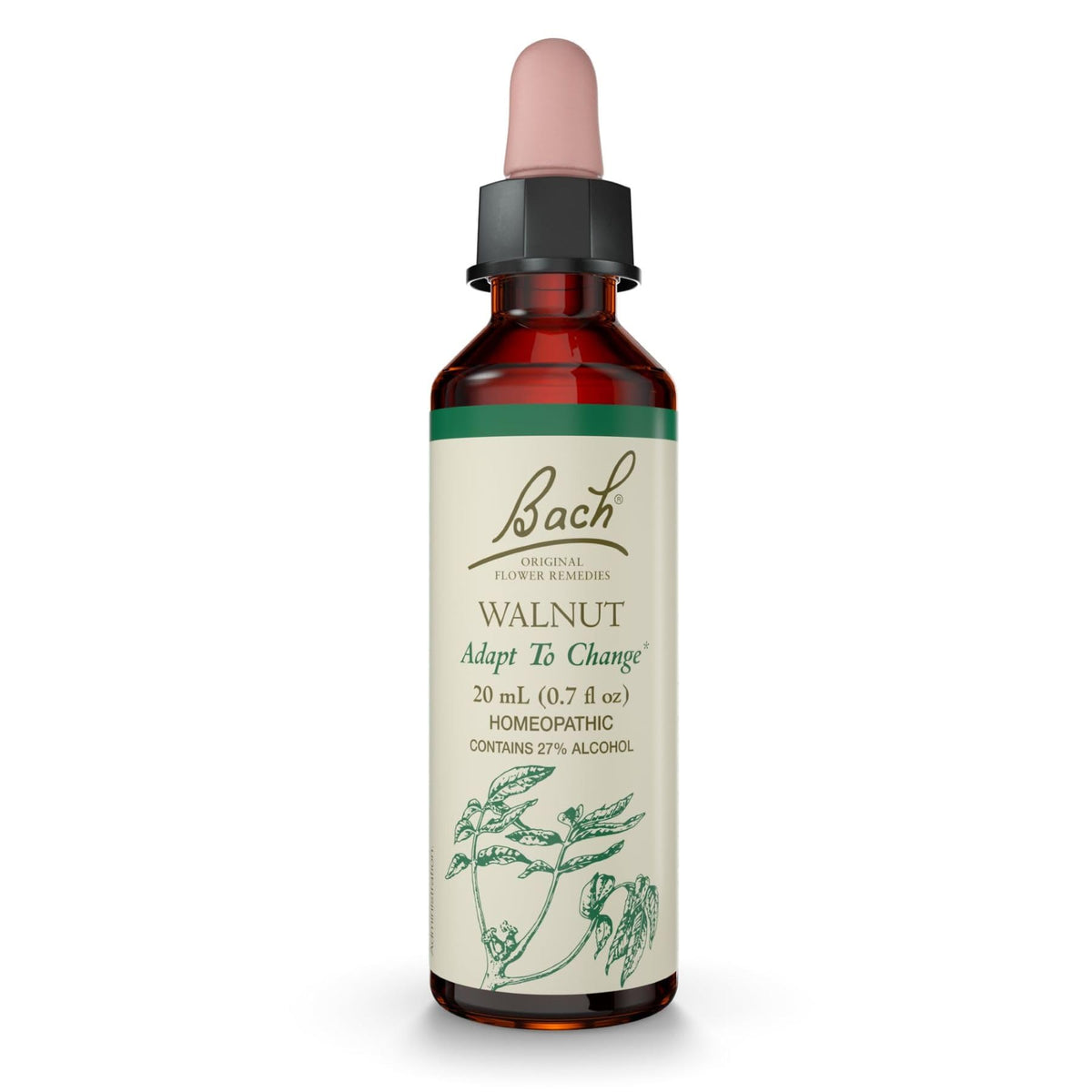 Bach Remèdes Floraux Original Noix – bouteille, soutien doux face au changement.