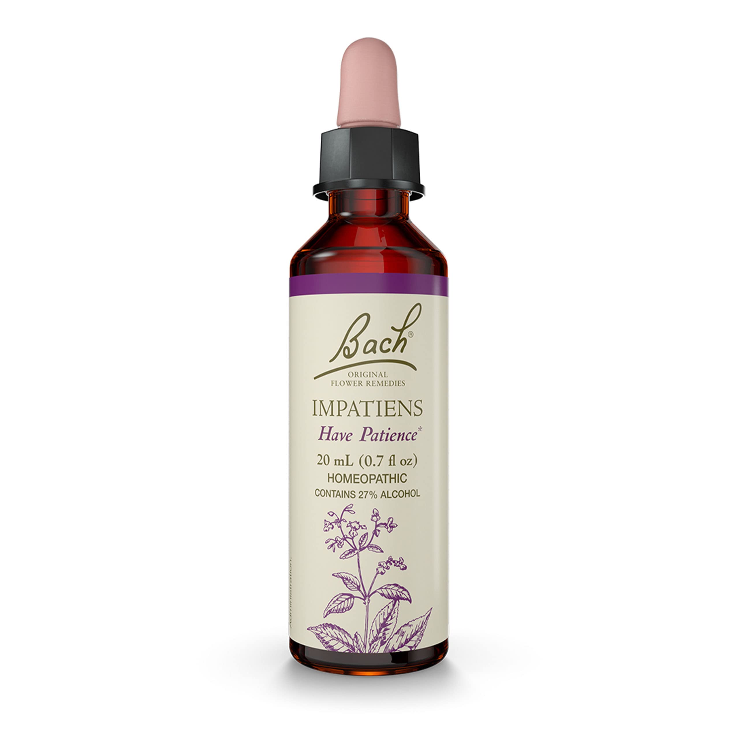 Bach Remèdes Floraux Impatiens – bouteille pratique pour favoriser la patience au quotidien.