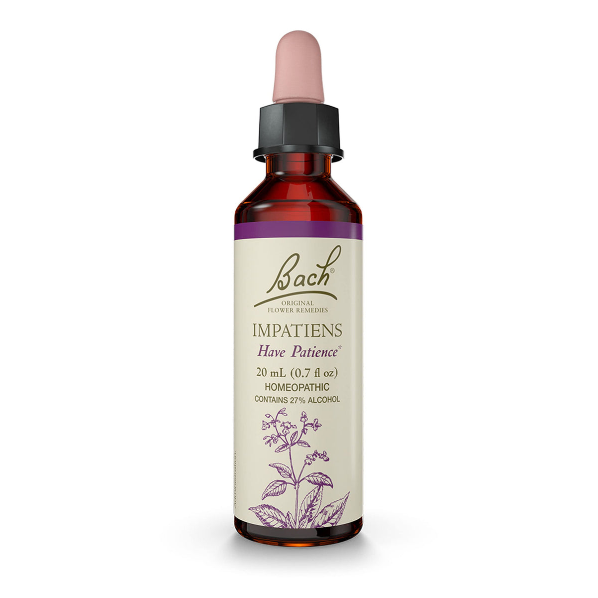 Bach Remèdes Floraux Impatiens – bouteille pratique pour favoriser la patience au quotidien.