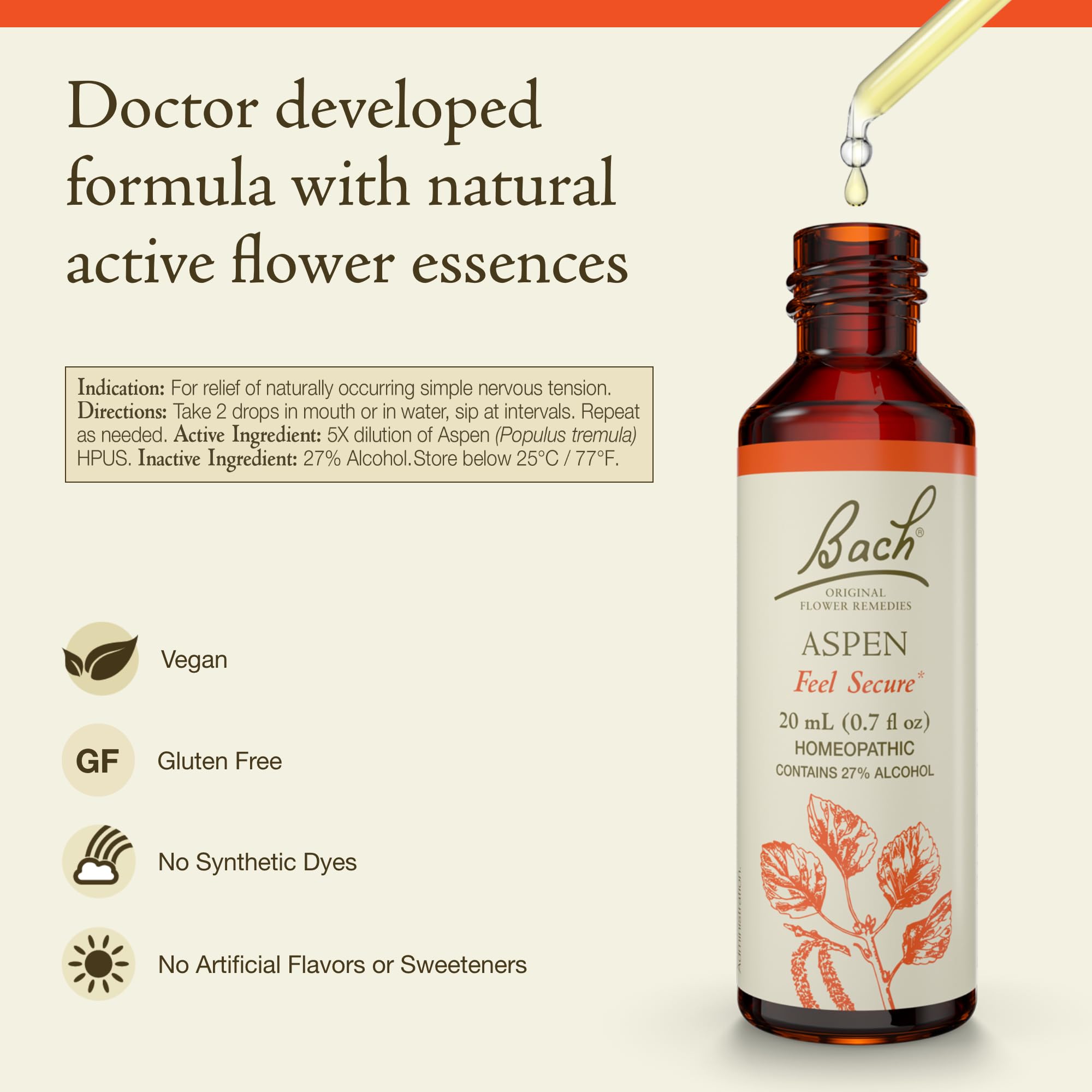 Bach Aspen: pipette pratique pour dosage précis et usage discret.