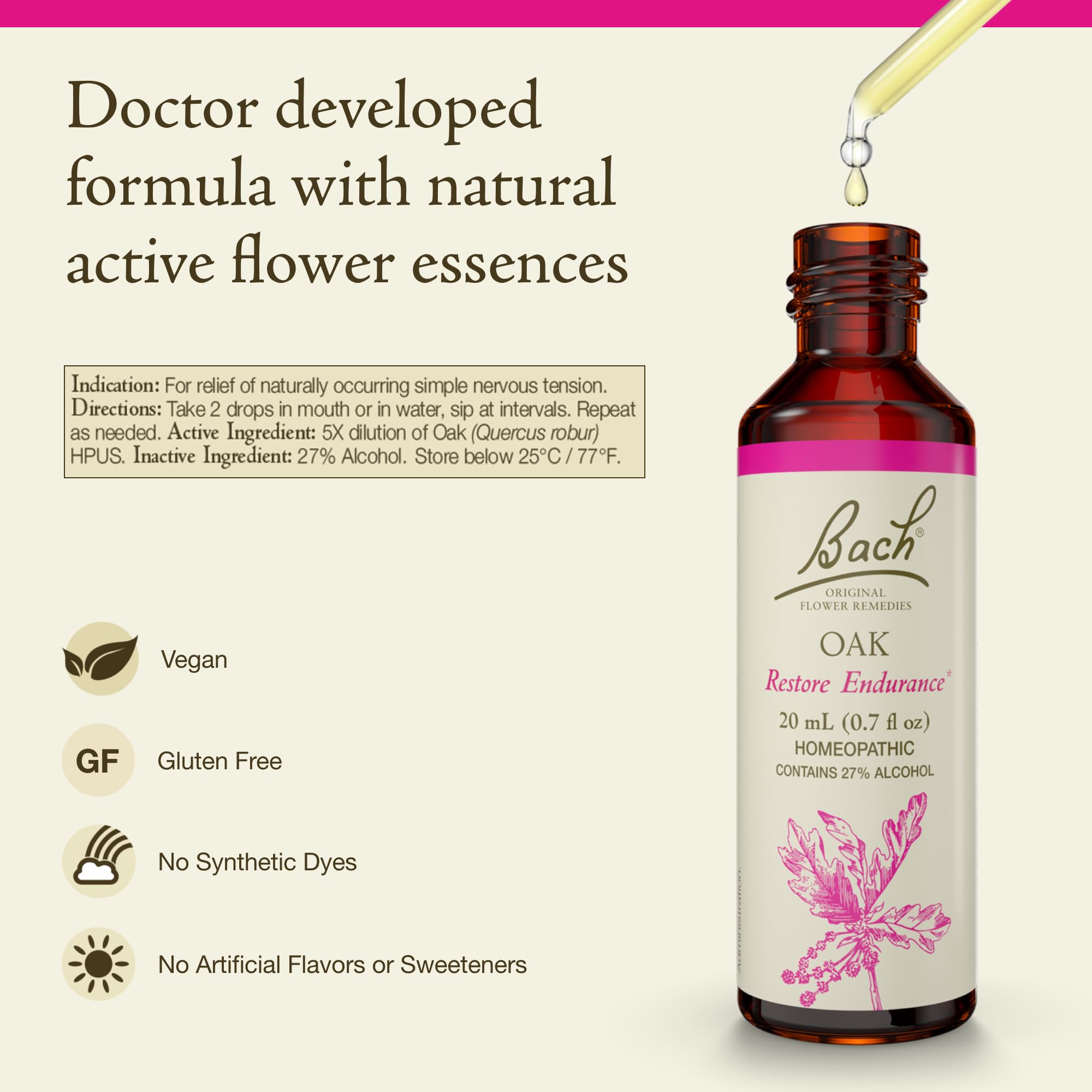 Flacon Chêne 20 ml pour une routine bien-être simple et pratique.