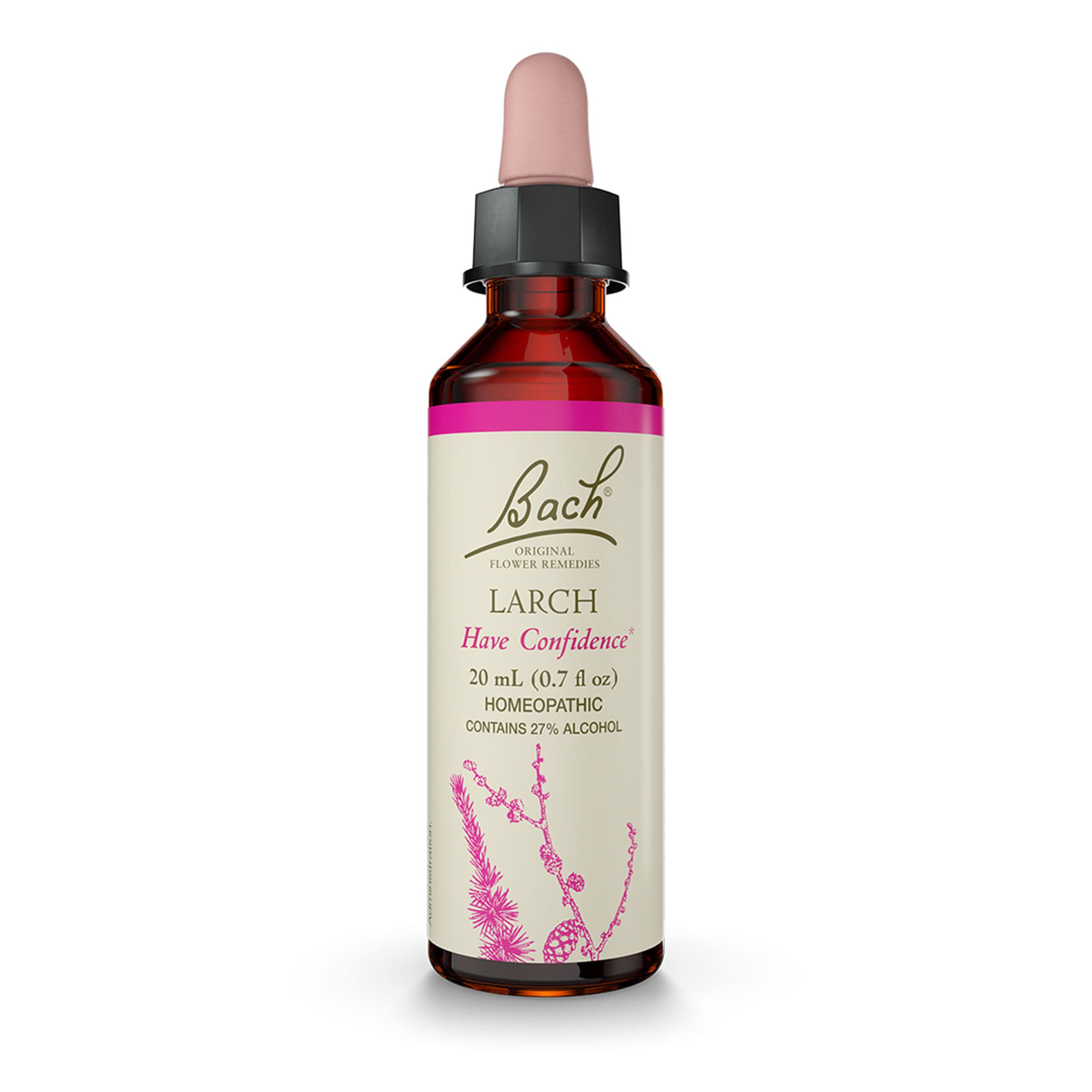 Remèdes floraux Bach Larch flacon 20 mL, utile pour renforcer la confiance au quotidien.