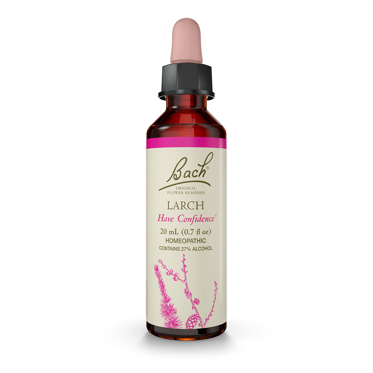 Remèdes floraux Bach Larch flacon 20 mL, utile pour renforcer la confiance au quotidien.