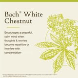 Bach Remedies White Chestnut étiquette et flacon pour équilibre émotionnel naturel.