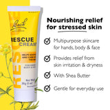 Application mains avec RESCUE Crème Bach, soin hydratant doux