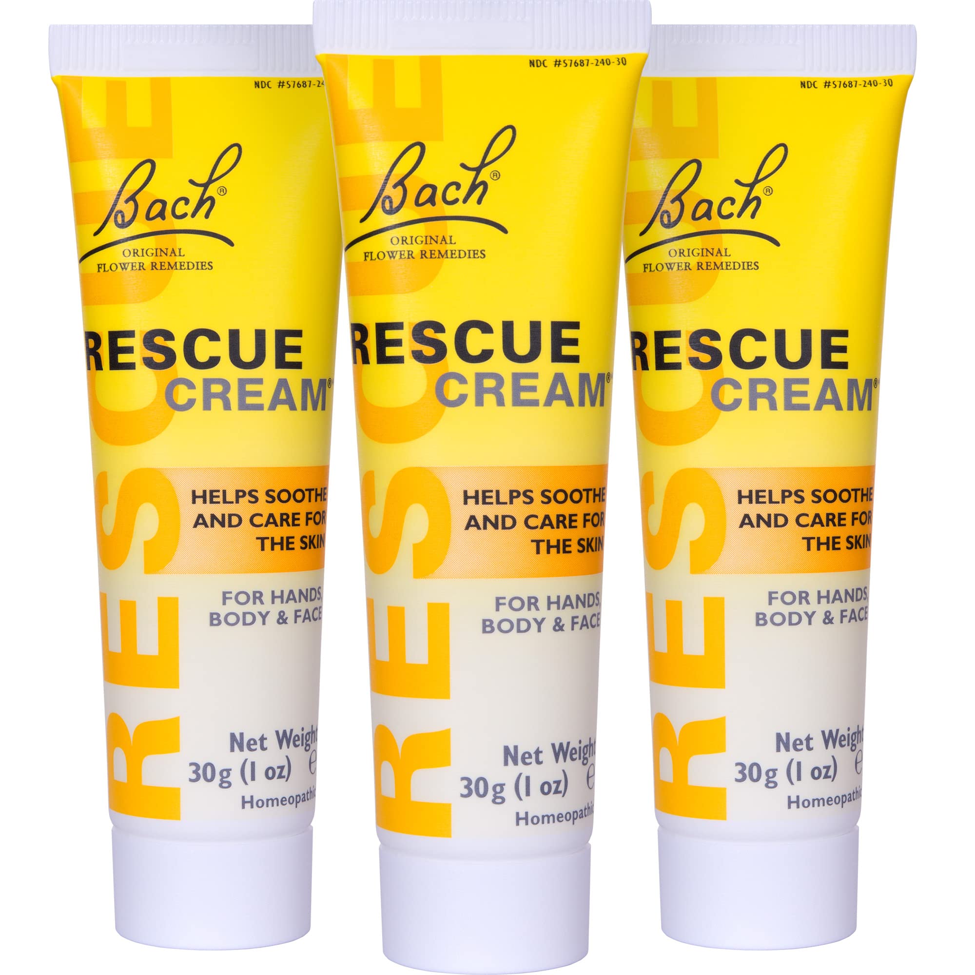 RESCUE Crème Bach pack trio 30 g prêt à l emploi, soin hydratant polyvalent