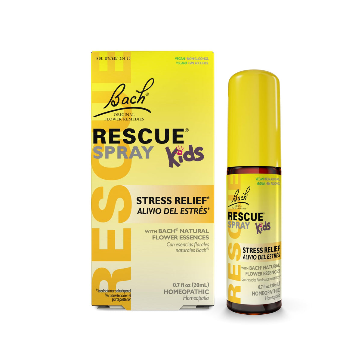 Bach RESCUE Kids Spray, bouteille de 20 ml prête à l'emploi pour le trajet.