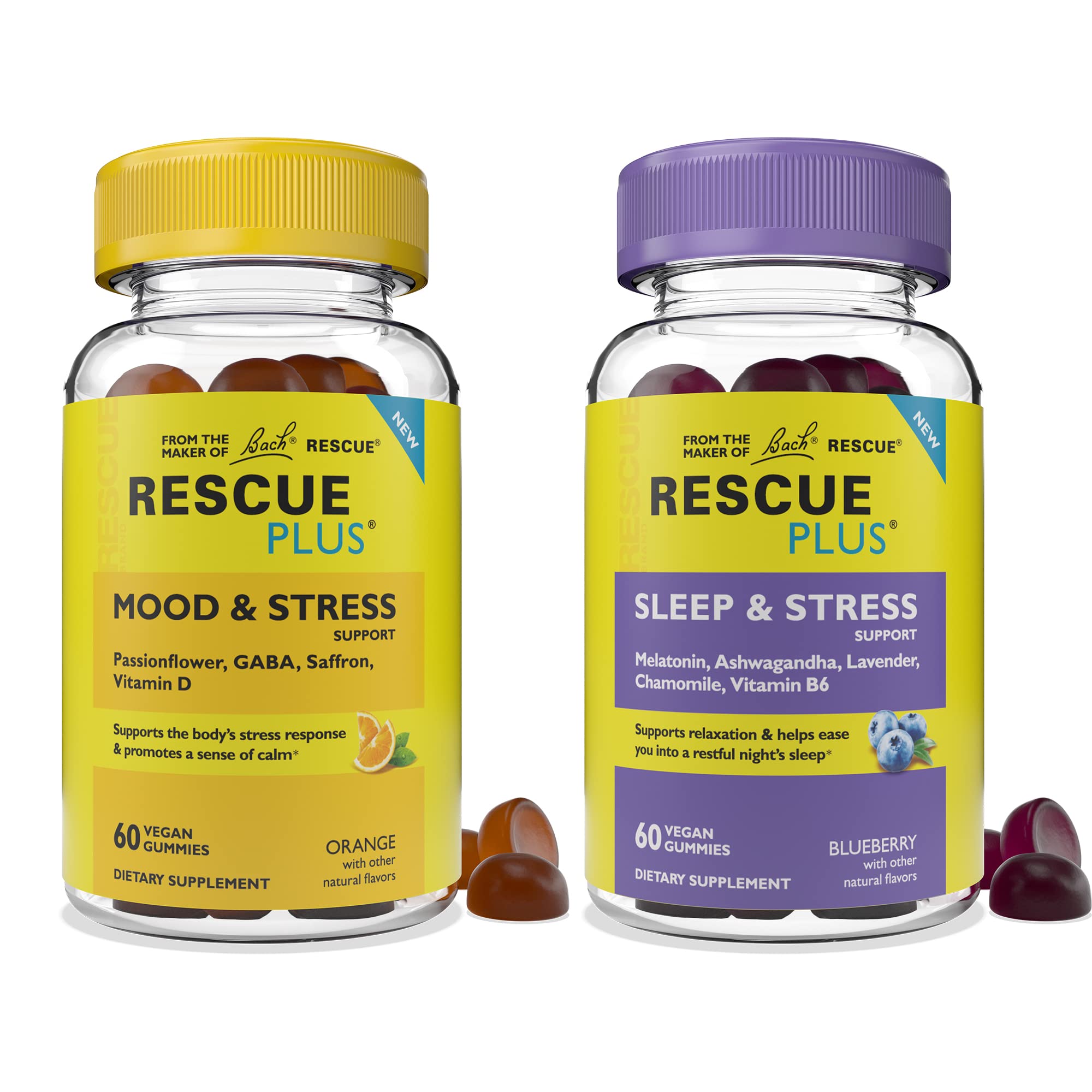 Bach Rescue Plus Gommes, bouteille vue de face, peut favoriser le calme.