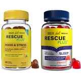 Bach Rescue Plus Mood & Stress Gummies, bouteille visible, soutien potentiel au stress.