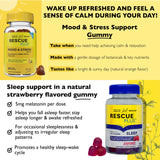 Ingrédients des Bach Rescue Plus Mood & Stress Gummies, liste visible.
