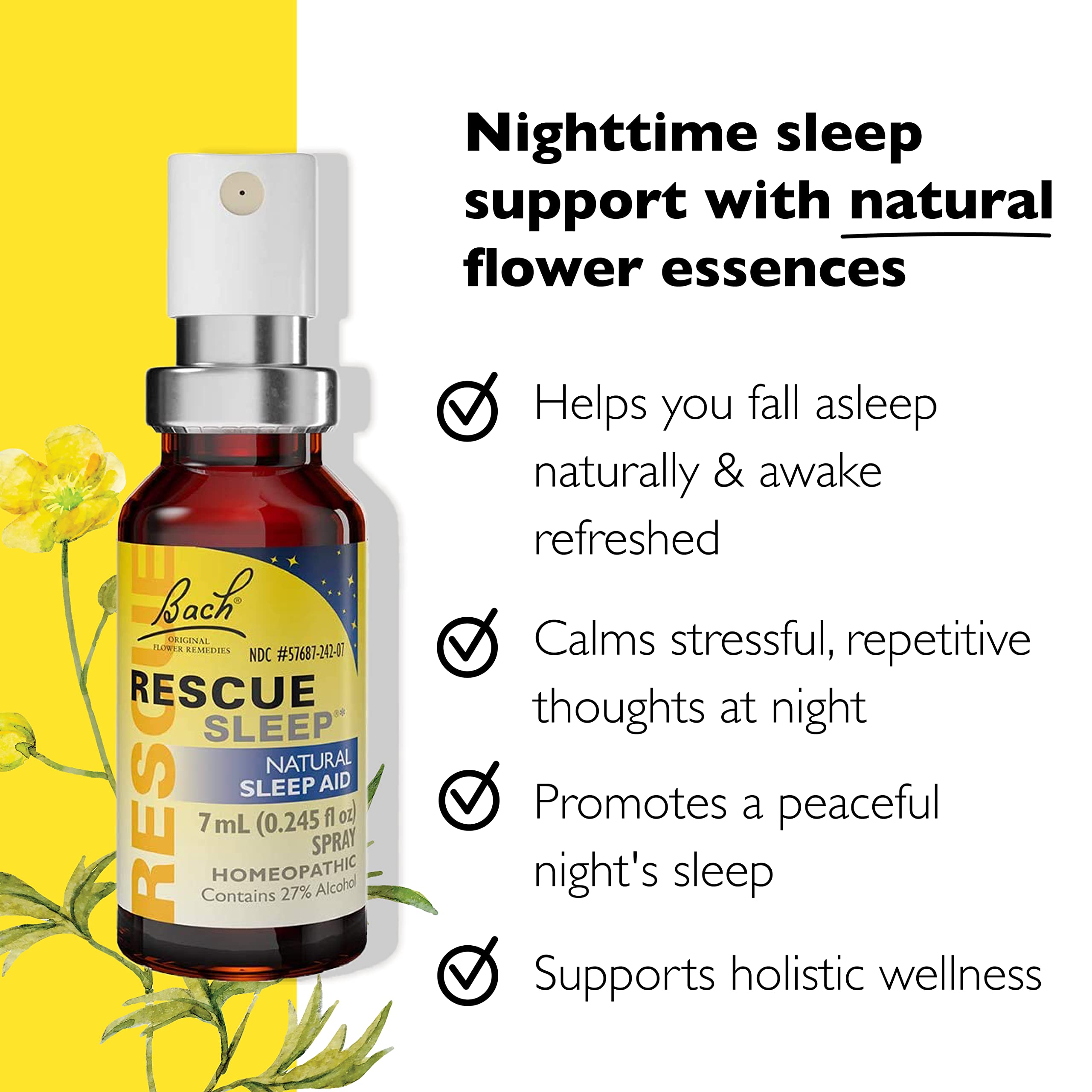 Rescue Remedy Bach: essences florales originales pour favoriser le calme.