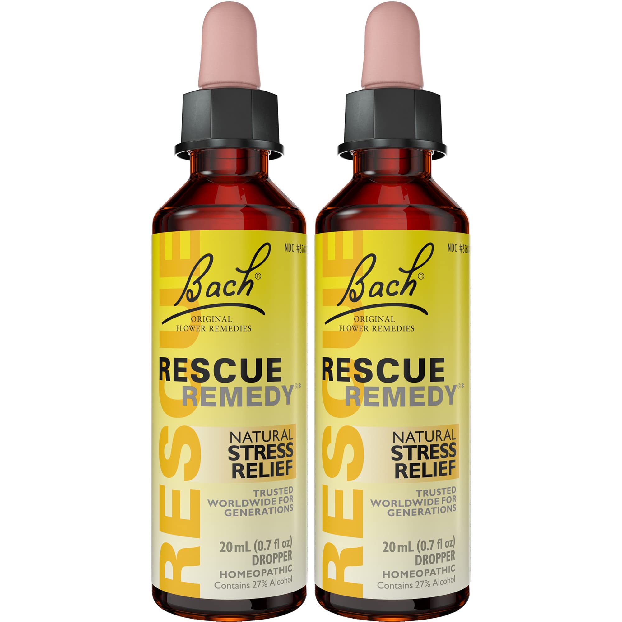 Bach Rescue Remedy, ensemble de gouttes 20 ml, pratique pour le stress