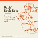 Rock Rose Bach, ingrédients naturels, sans alcool, pour un rituel émotionnel doux.