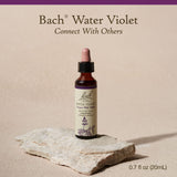 Gouttes sous la langue Violette d’eau Bach pour faciliter les échanges.