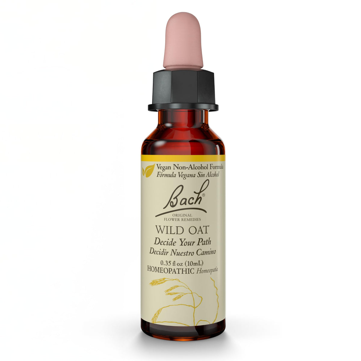 Bach Wild Oat, bouteille-gouttes, soutien à la clarté lors de décisions importantes.