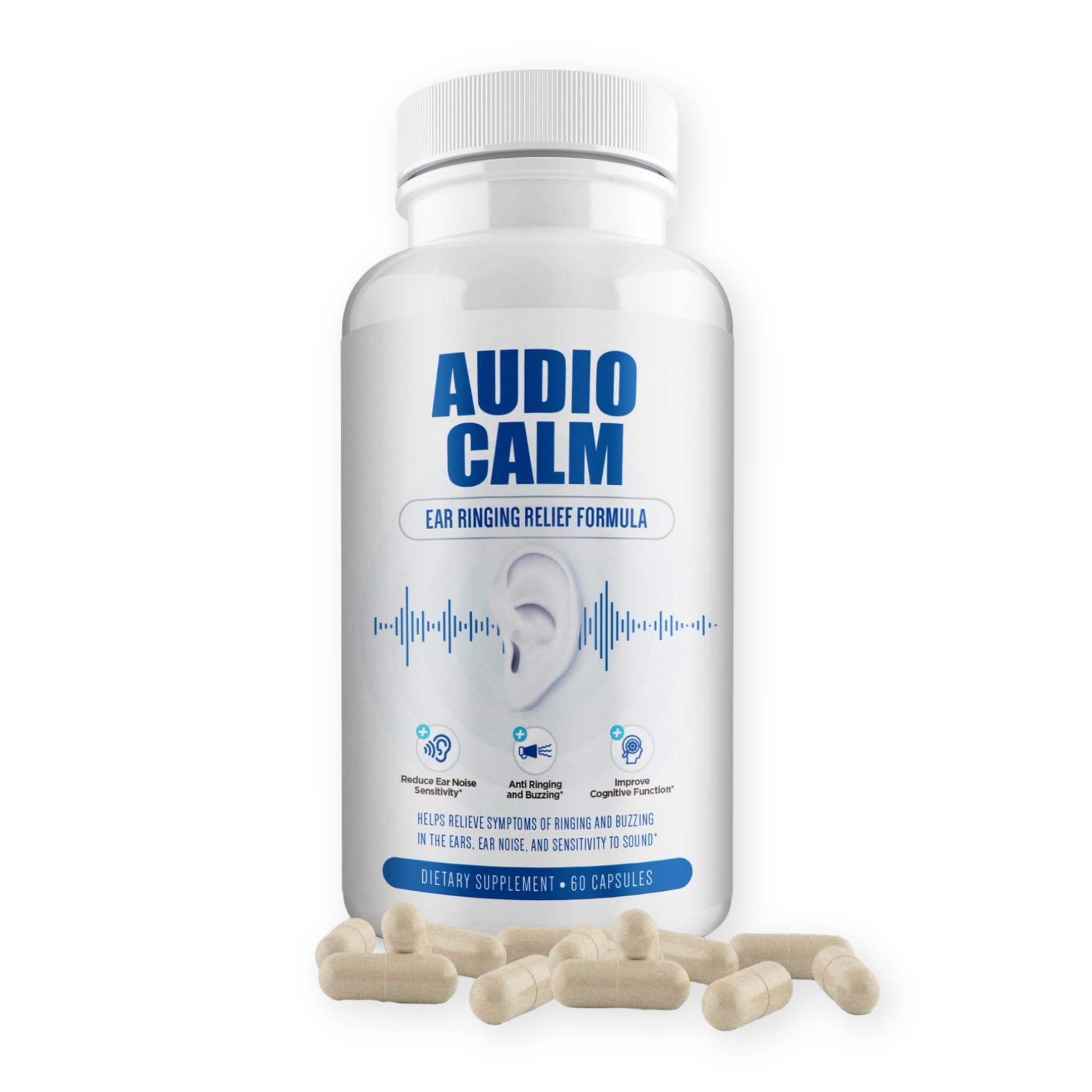Audio Calm par BACTICURE — bouteille de pilules facilitant une routine quotidienne.