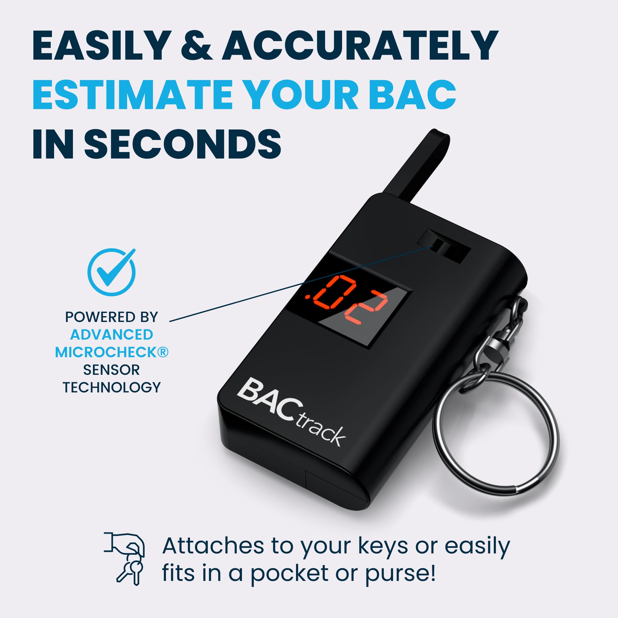 BACtrack bouton unique : démarrage simple pour des tests rapides.