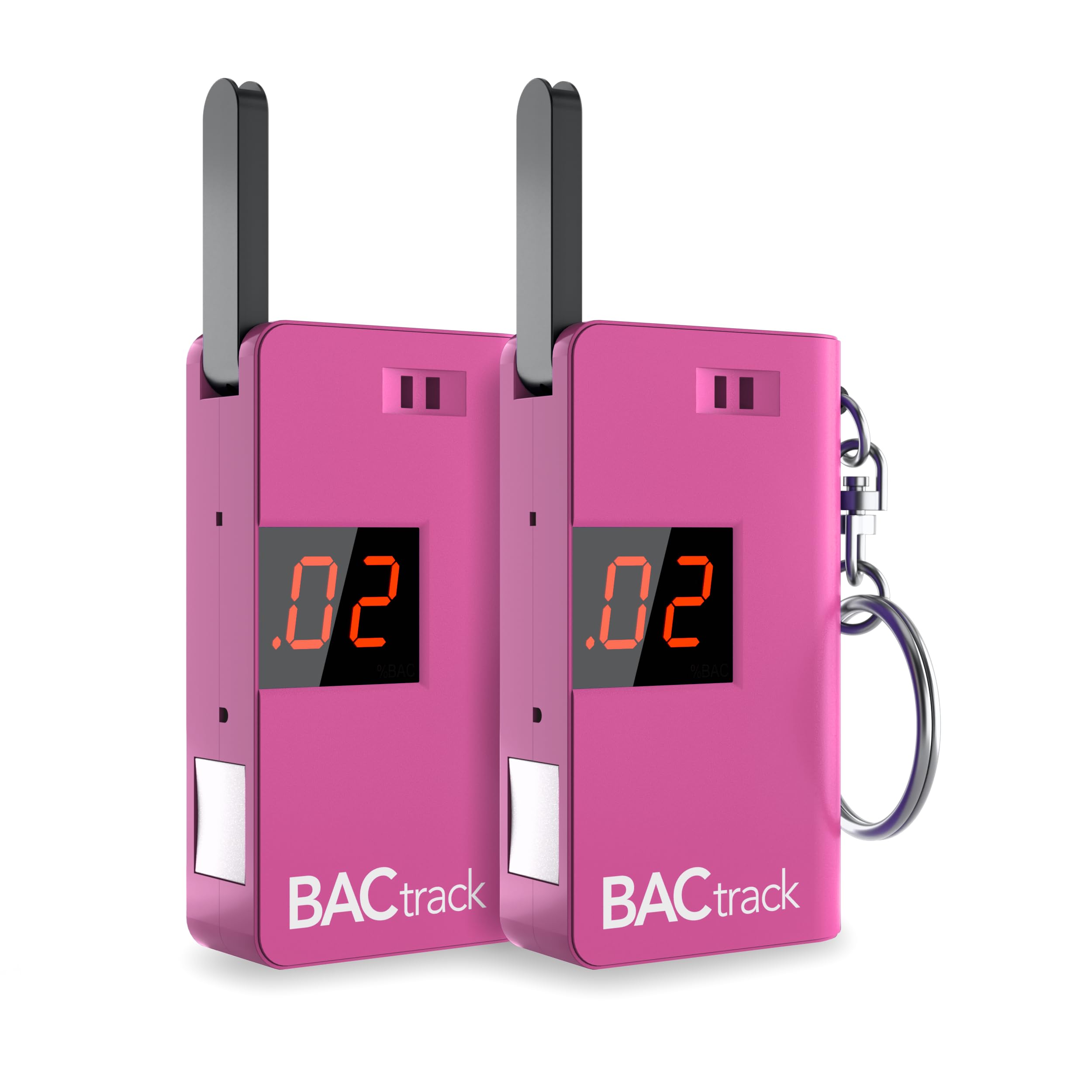 BACtrack clé-rose ouverte sur l'appareil, prêt à tester où que vous soyez.