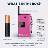BACtrack rose portable, se range facilement dans la poche pour une utilisation discrète.