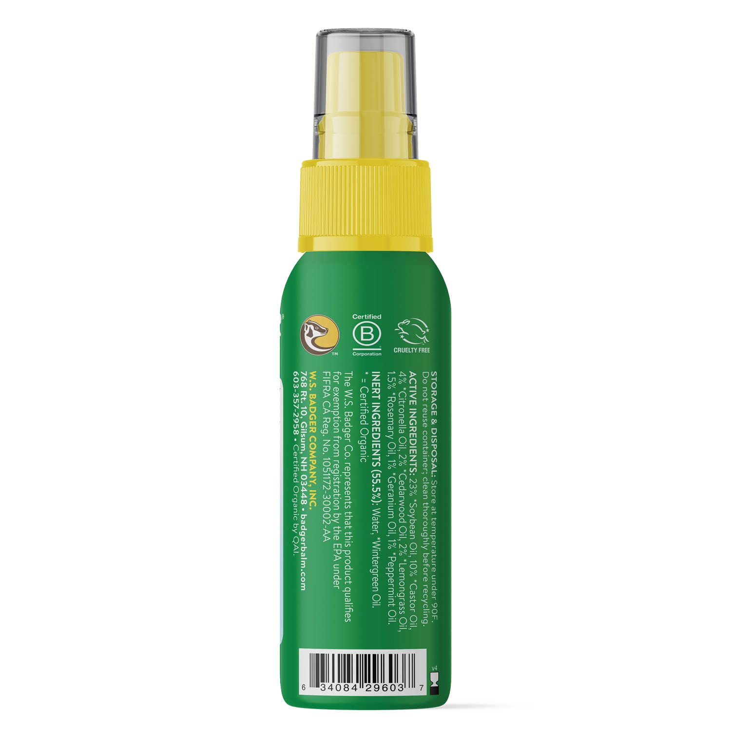 Badger bouteille aluminium recyclable 80 ml, pratique pour voyager.
