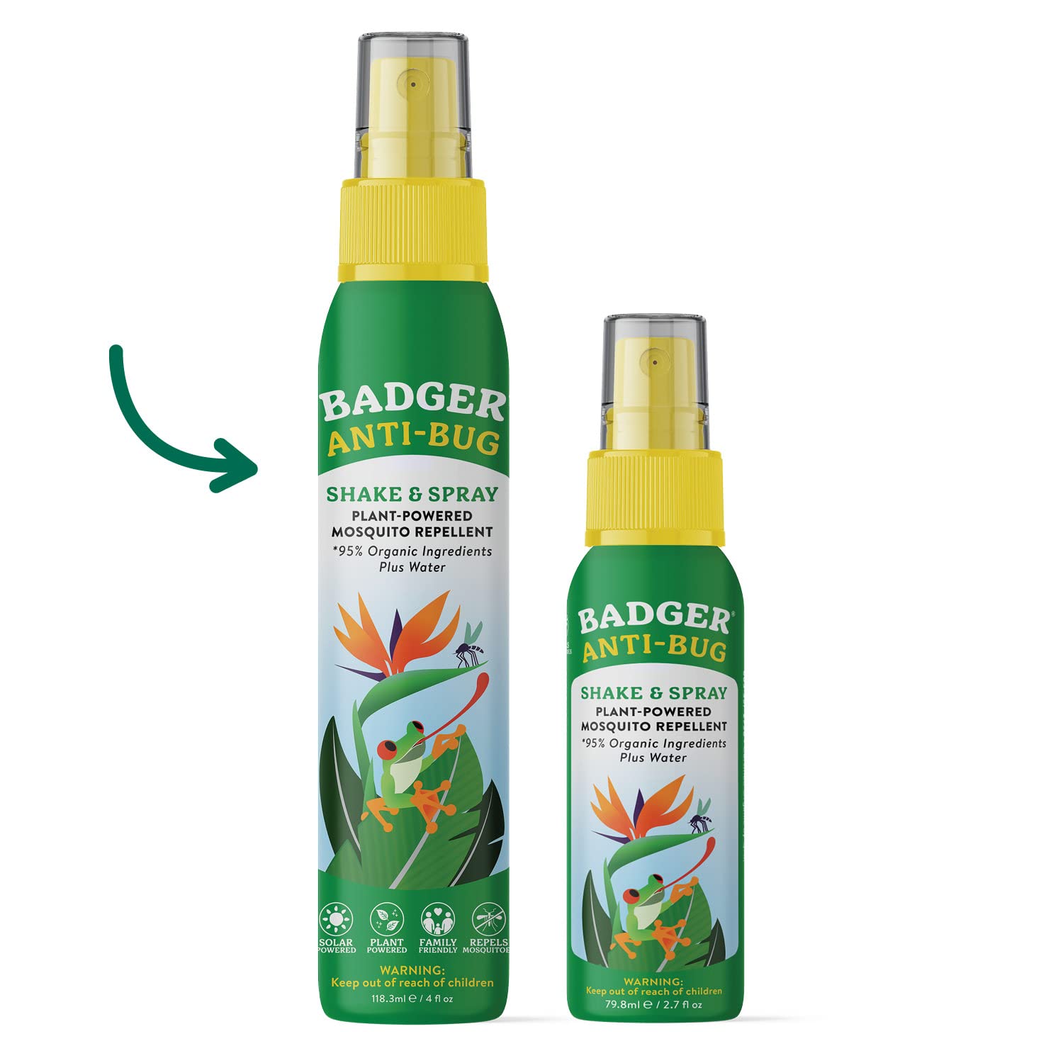 Badger Bug Spray – parfum naturel citronnelle et romarin pour éloigner les moustiques.