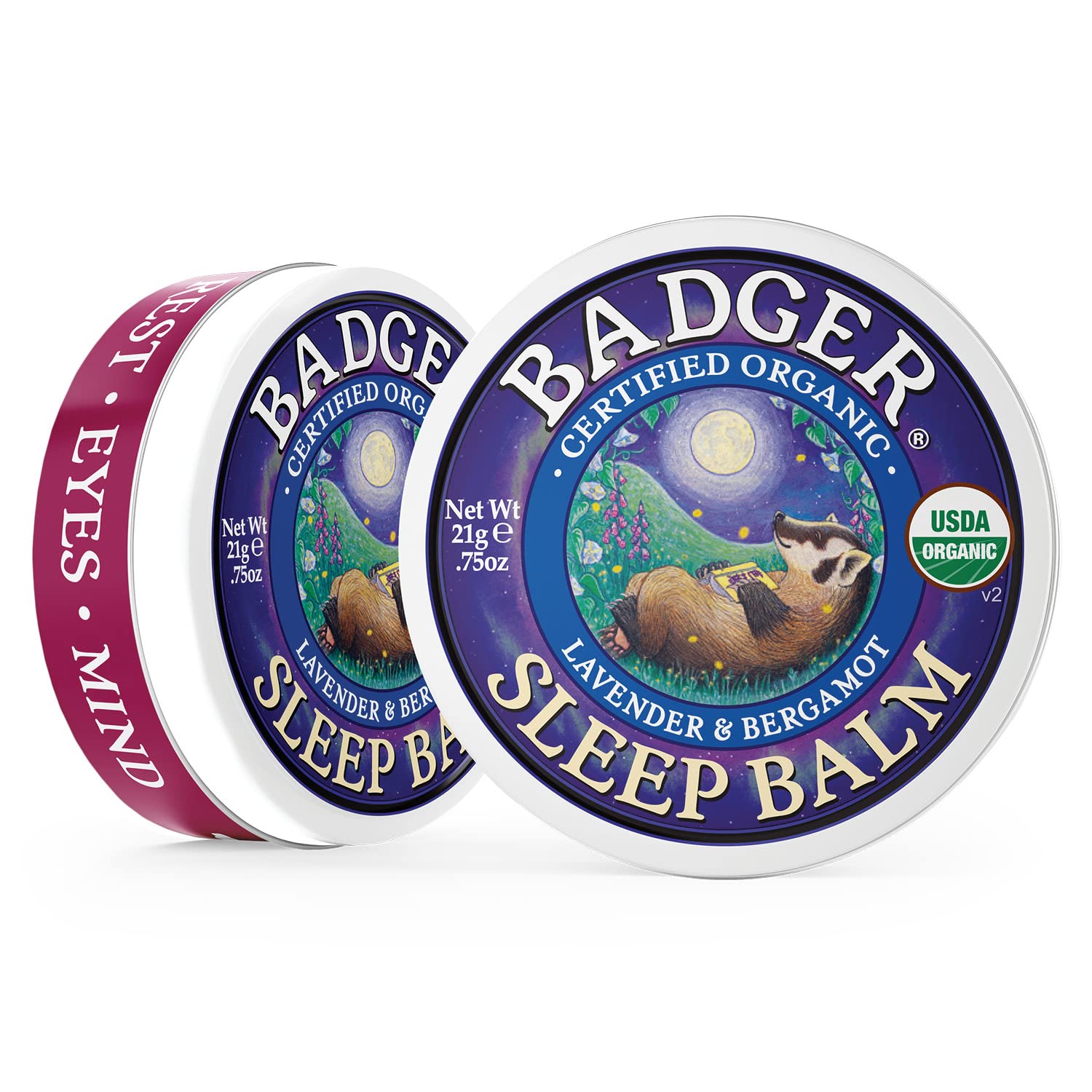 Badger huile olive cire abeille, hydratation naturelle et douceur cutanée avant le sommeil.