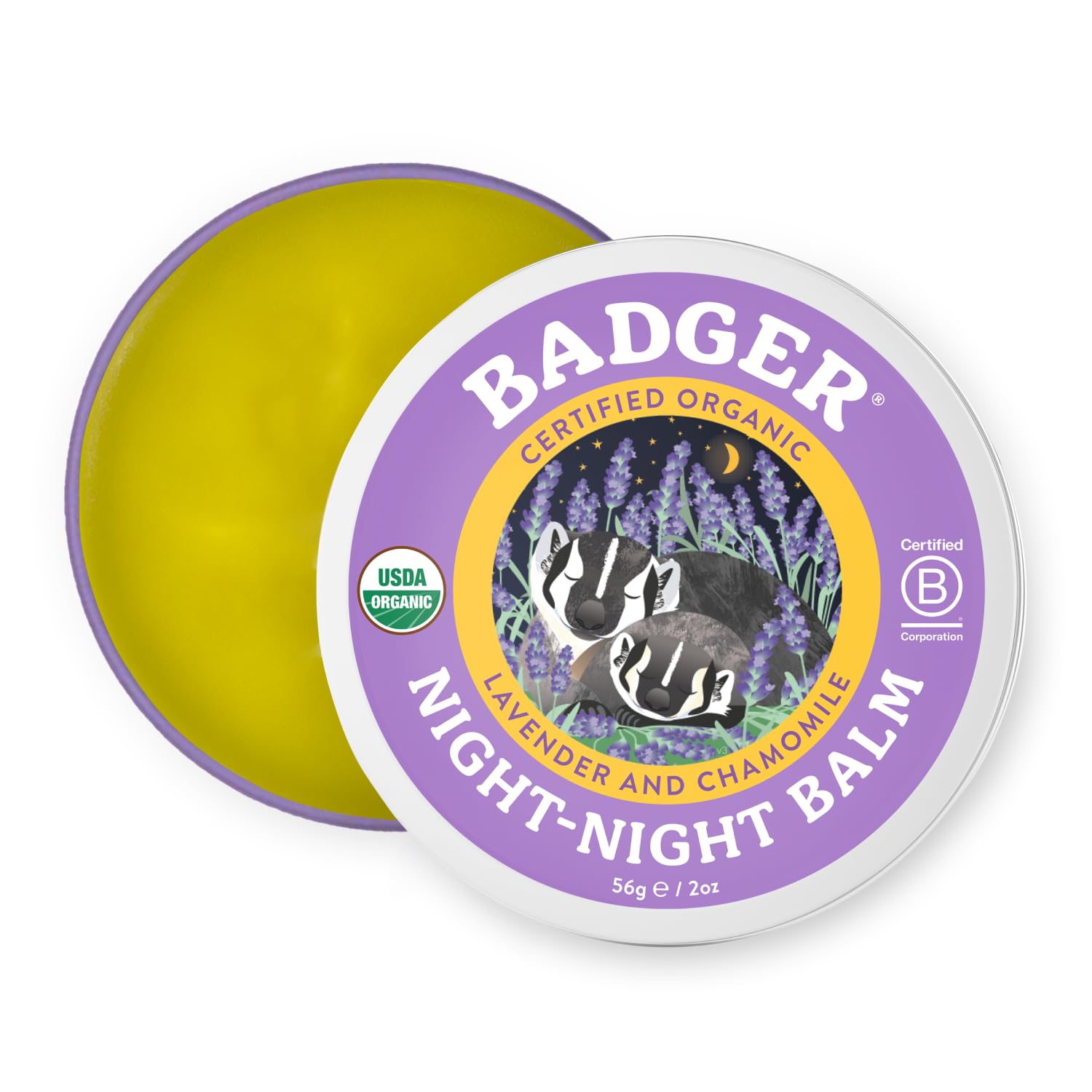 Baume Badger Night Night, boîte 2oz prête pour le coucher des enfants