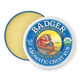 Badger pommade thorax aromatique dans le bocal pour respiration plus fluide.