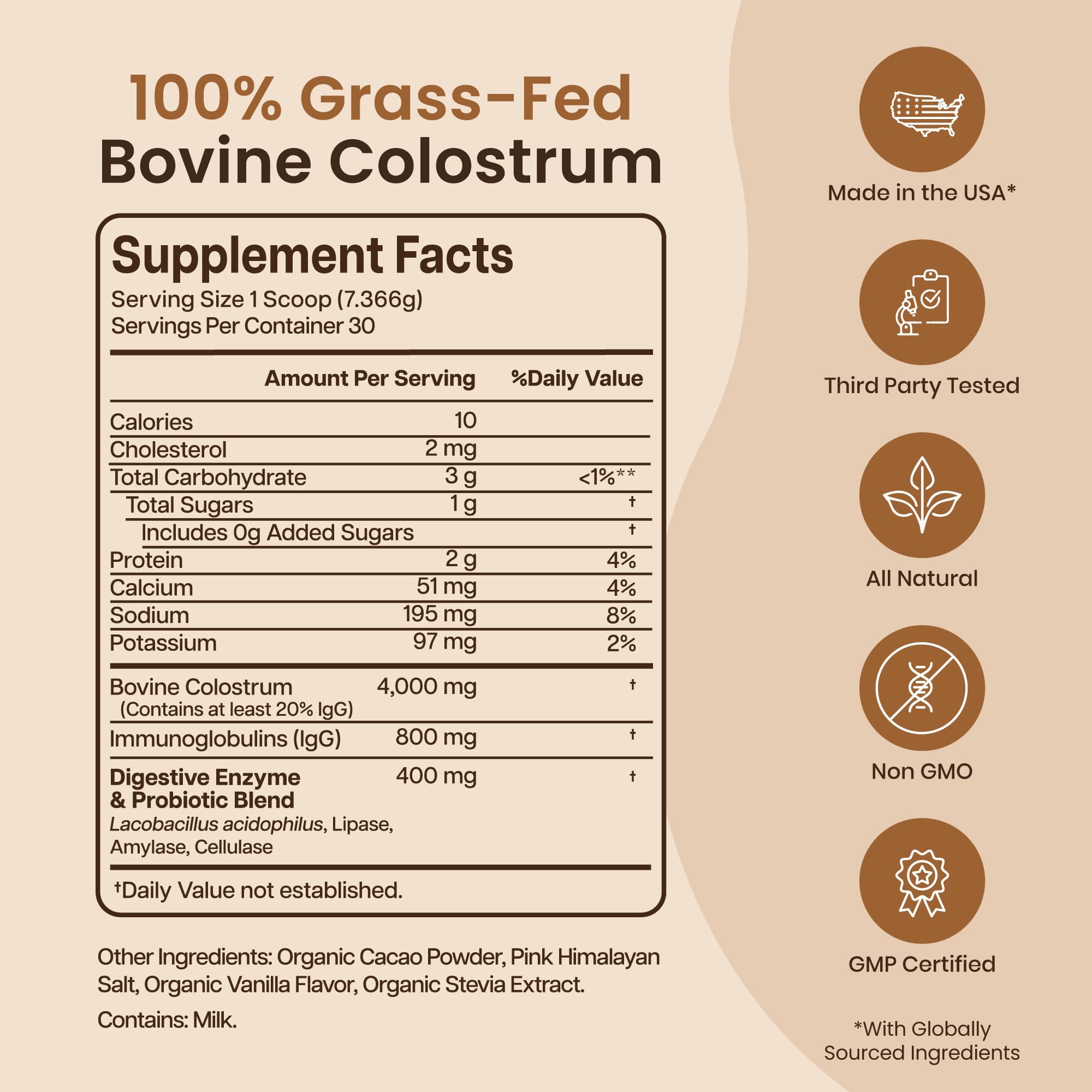 Baese Nutrition Colostrum Chocolat goût chocolat naturel plaisir quotidien