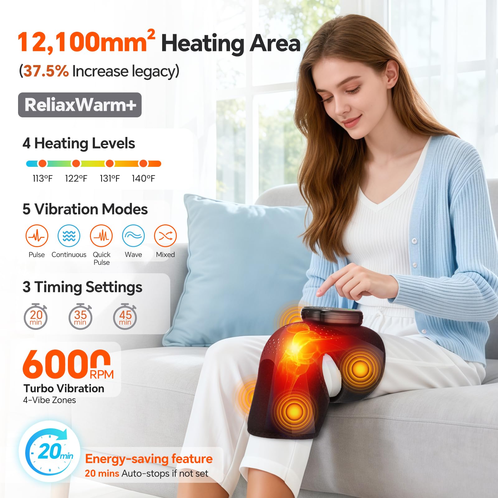 BAISEMAIN Massage thermique 4 modes: chaleur et vibrations variées pour détente