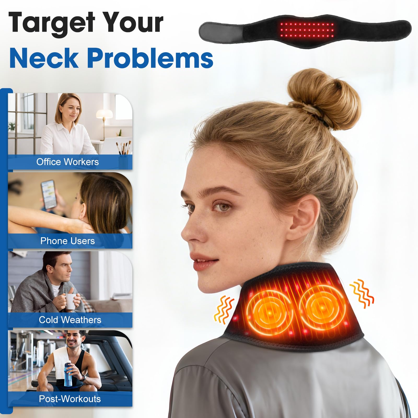 BAISEMAIN trois niveaux de chaleur et trois intensités de massage adaptables