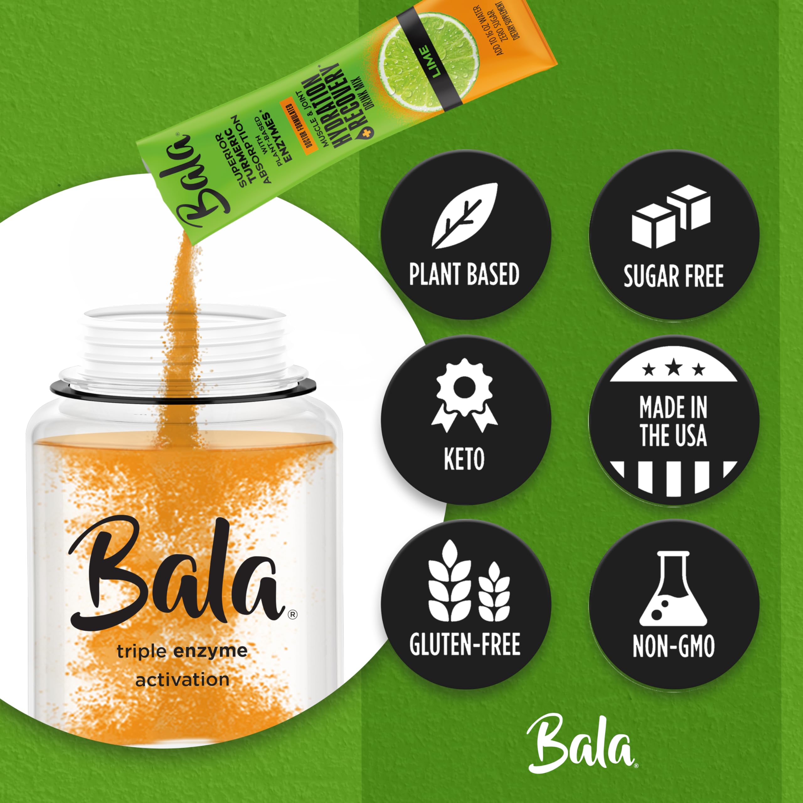 BALA emballage étiquettes citron vert, présentation pratique.